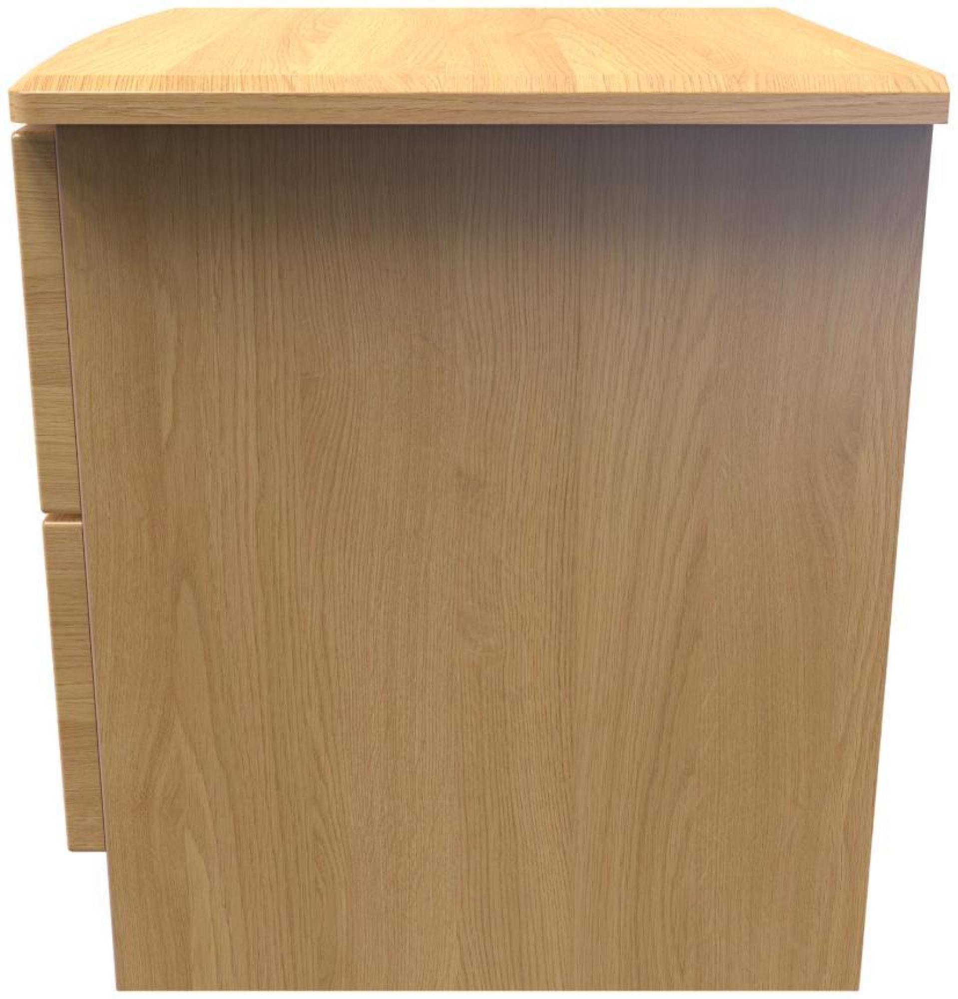 Product photograph of Flora Oak Effect 2 Drawer Bedside Cabinet from Choice Furniture Superstore.