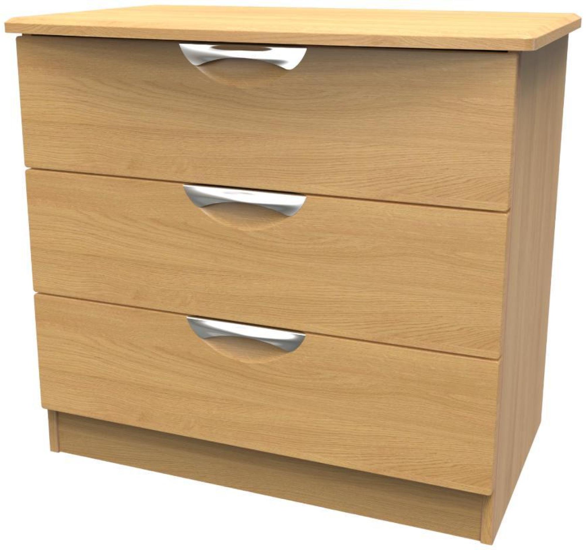 Product photograph of Flora Oak Effect 3 Drawer Small Chest from Choice Furniture Superstore.