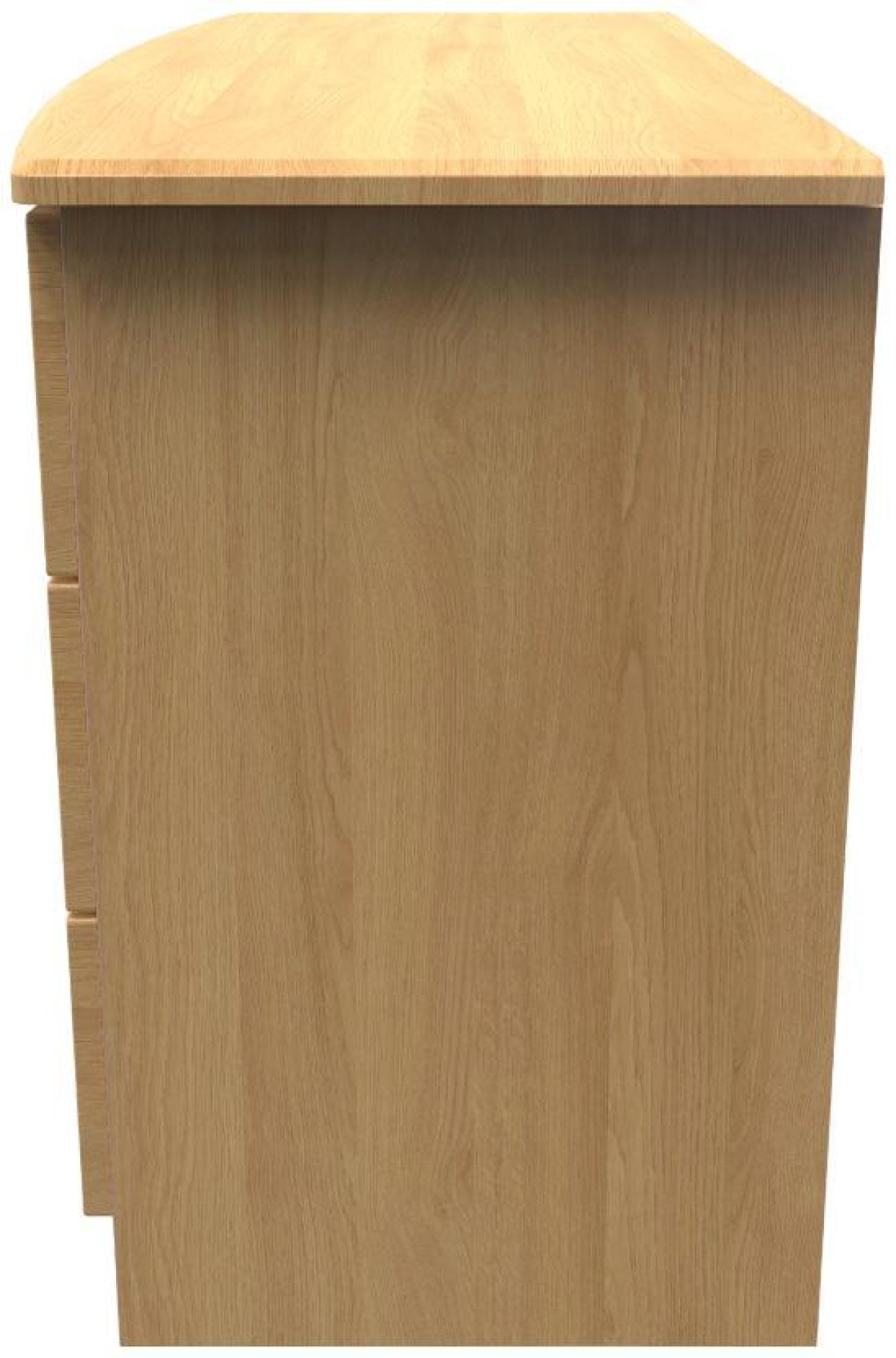 Product photograph of Flora Oak Effect 6 Drawer Midi Dresser from Choice Furniture Superstore.