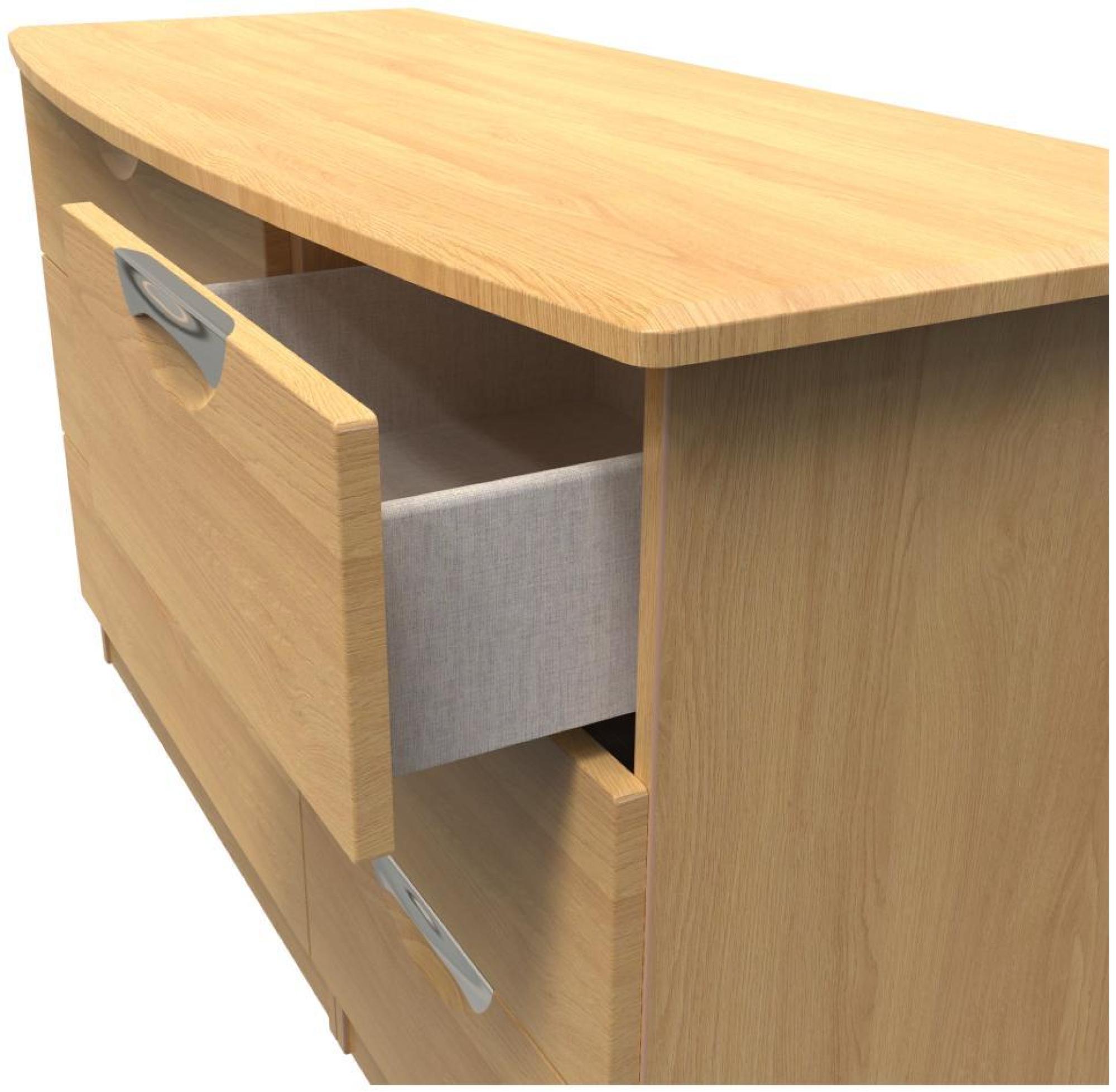 Product photograph of Flora Oak Effect 6 Drawer Midi Dresser from Choice Furniture Superstore.