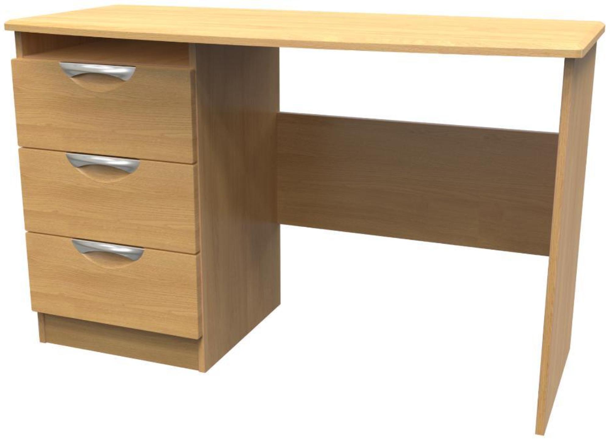 Product photograph of Flora Oak Effect 3 Drawer Desk from Choice Furniture Superstore.