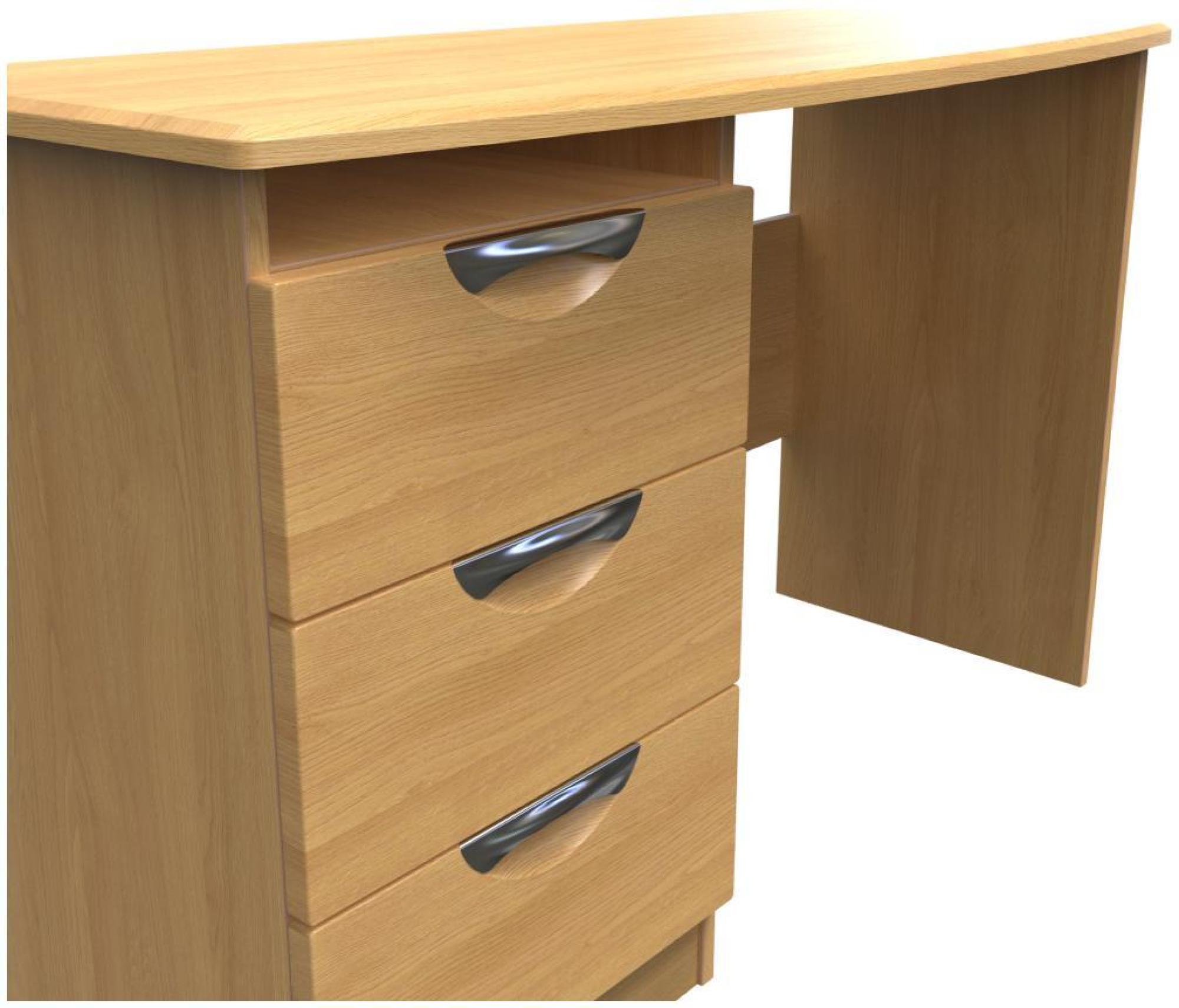 Product photograph of Flora Oak Effect 3 Drawer Desk from Choice Furniture Superstore.