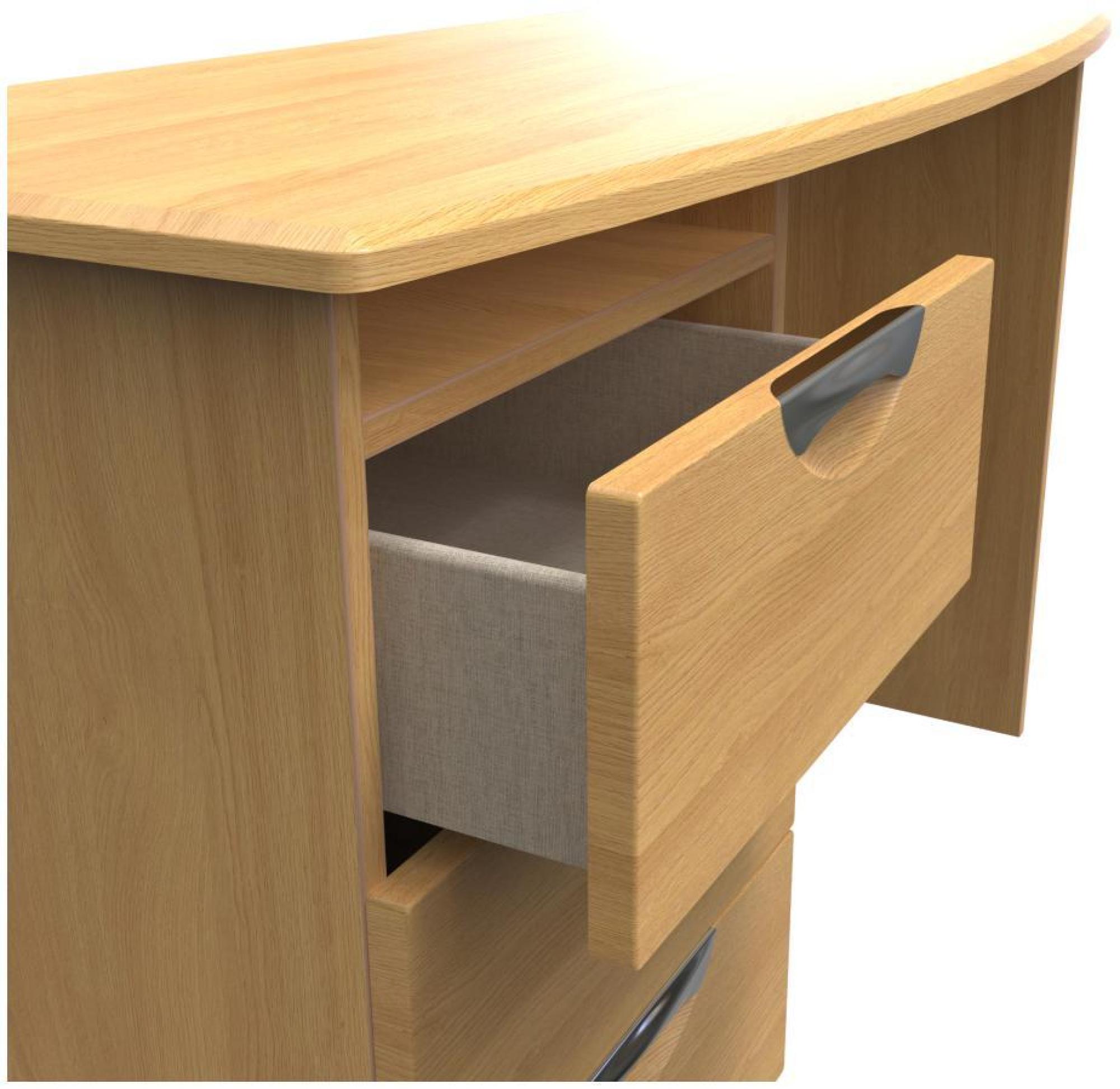 Product photograph of Flora Oak Effect 3 Drawer Desk from Choice Furniture Superstore.