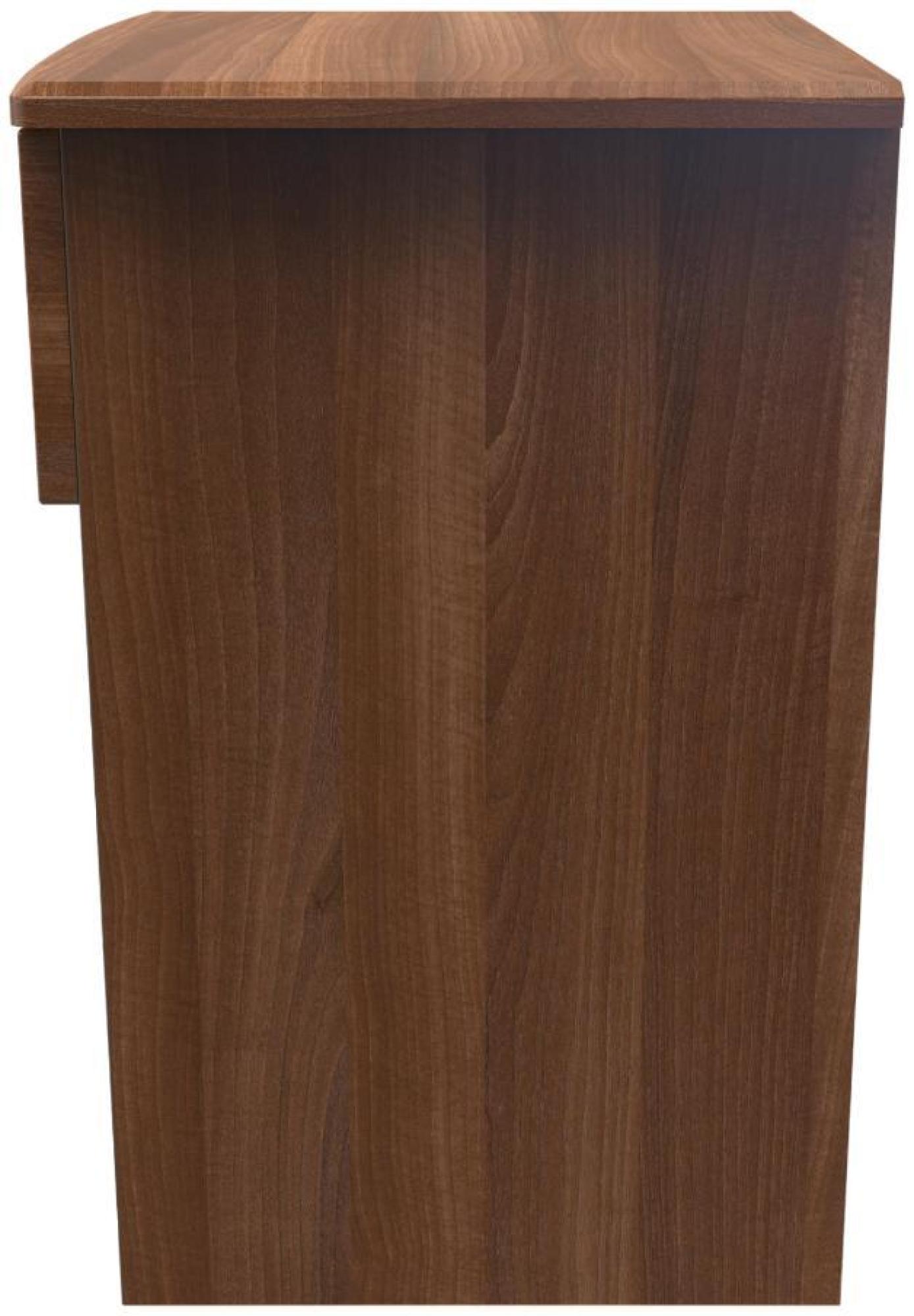 Product photograph of Flora Walnut Effect 1 Drawer Bedside Cabinet from Choice Furniture Superstore.
