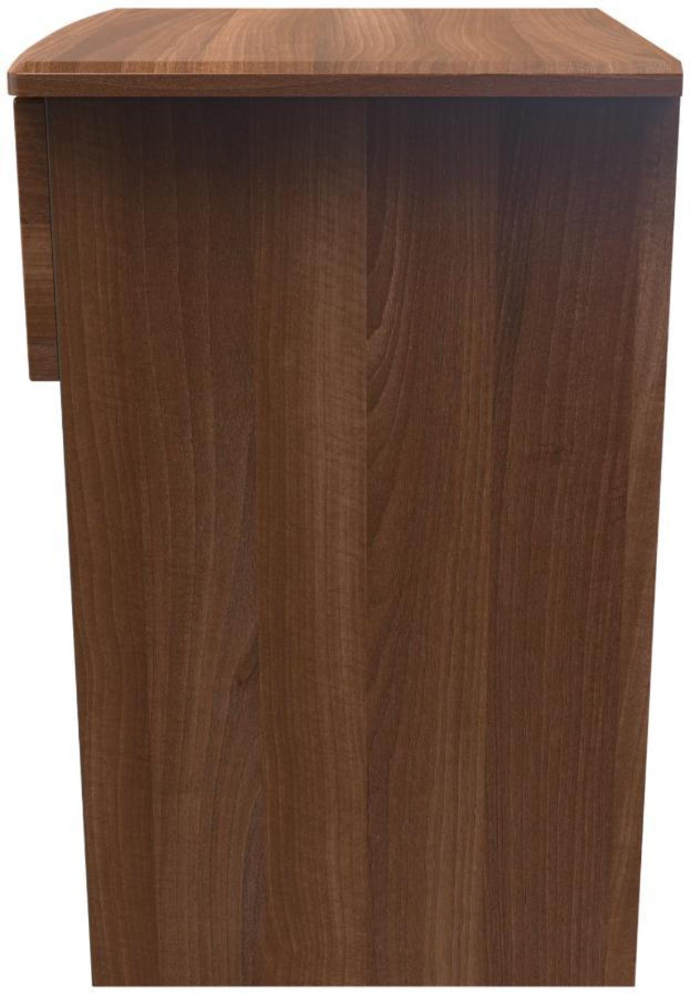 Product photograph of Flora Walnut Effect 1 Drawer Bedside Table With Lock from Choice Furniture Superstore.