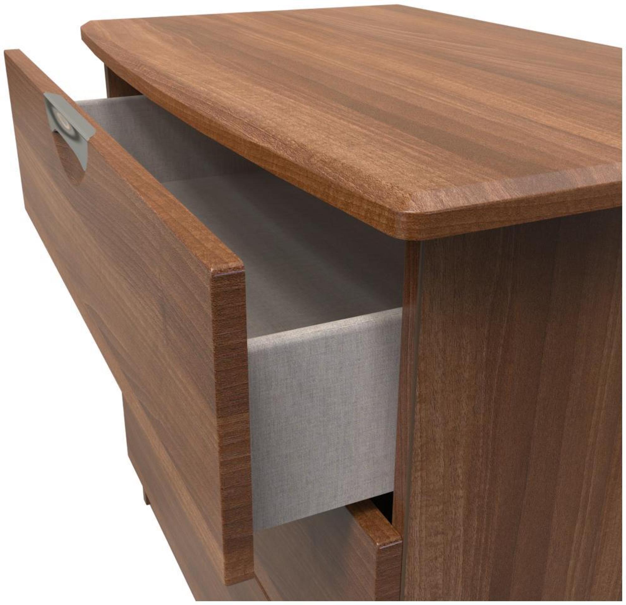 Product photograph of Flora Walnut Effect 3 Drawer Small Chest from Choice Furniture Superstore.
