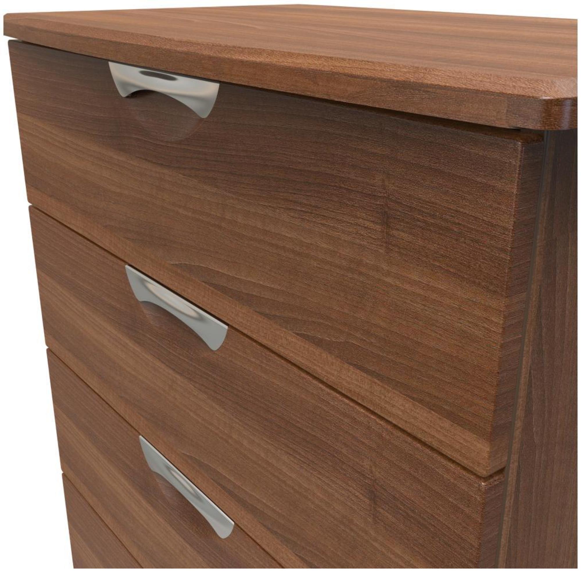 Product photograph of Flora Walnut Effect 4 Drawer Chest from Choice Furniture Superstore.