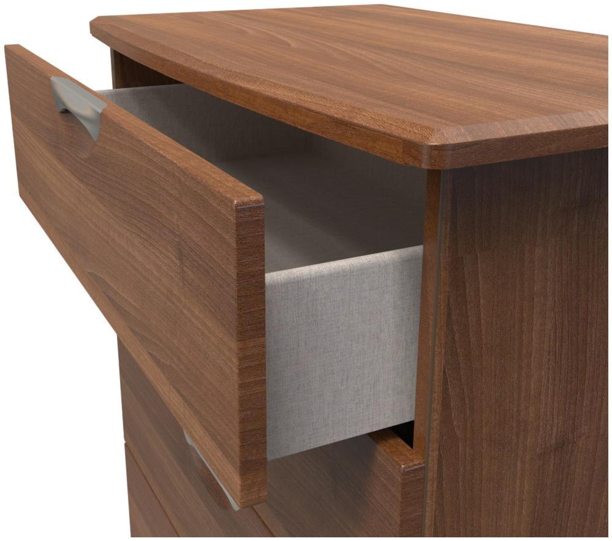 Product photograph of Flora Walnut Effect 4 Drawer Chest from Choice Furniture Superstore.