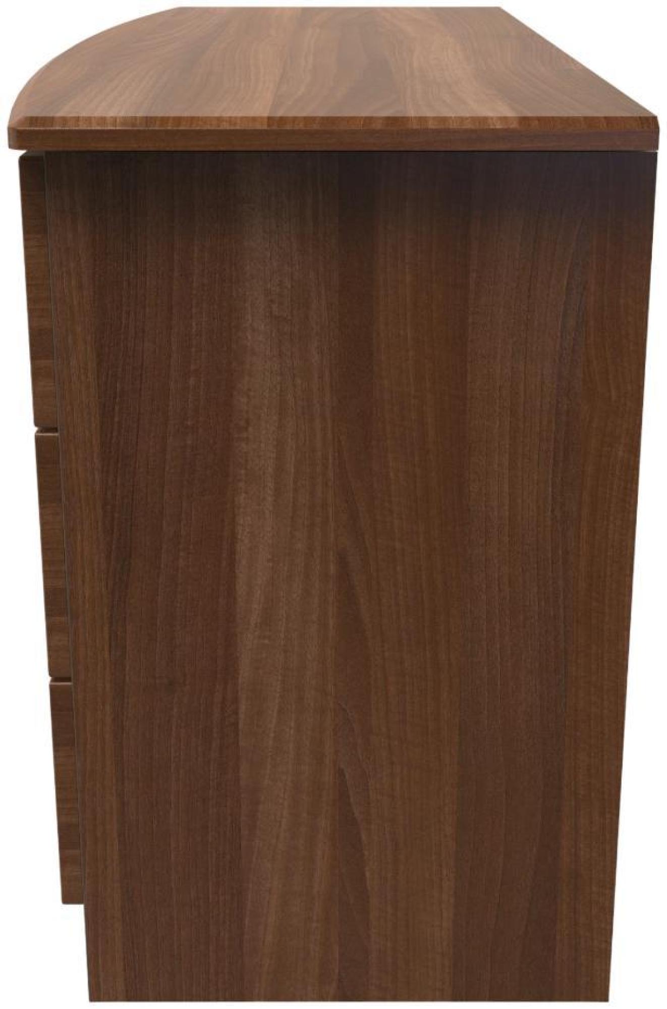 Product photograph of Flora Walnut Effect 6 Drawer Midi Dresser from Choice Furniture Superstore.