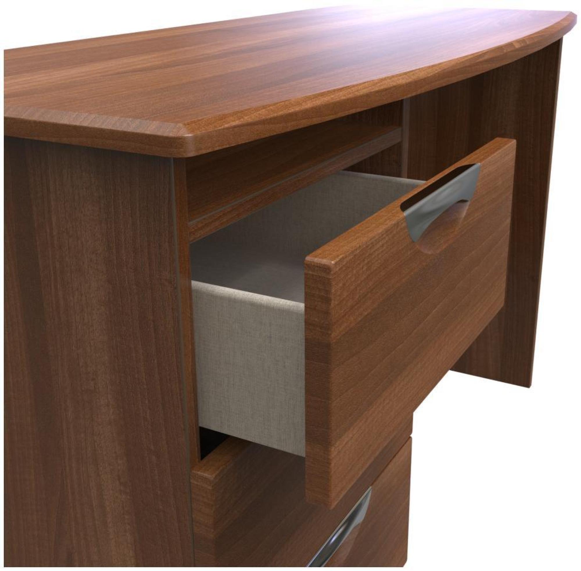 Product photograph of Flora Walnut Effect 3 Drawer Desk from Choice Furniture Superstore.