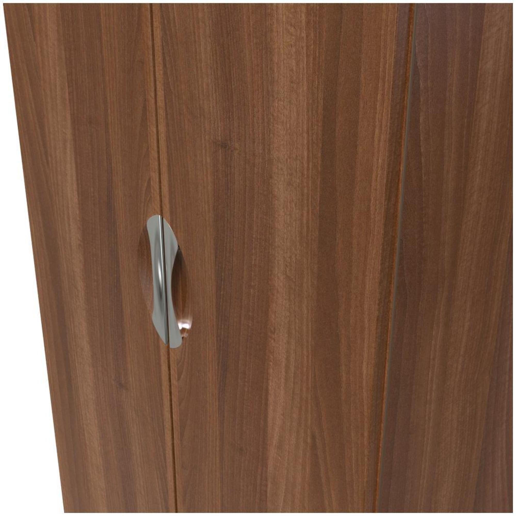 Product photograph of Flora Walnut Effect 2 Door Plain Tall Wardrobe from Choice Furniture Superstore.