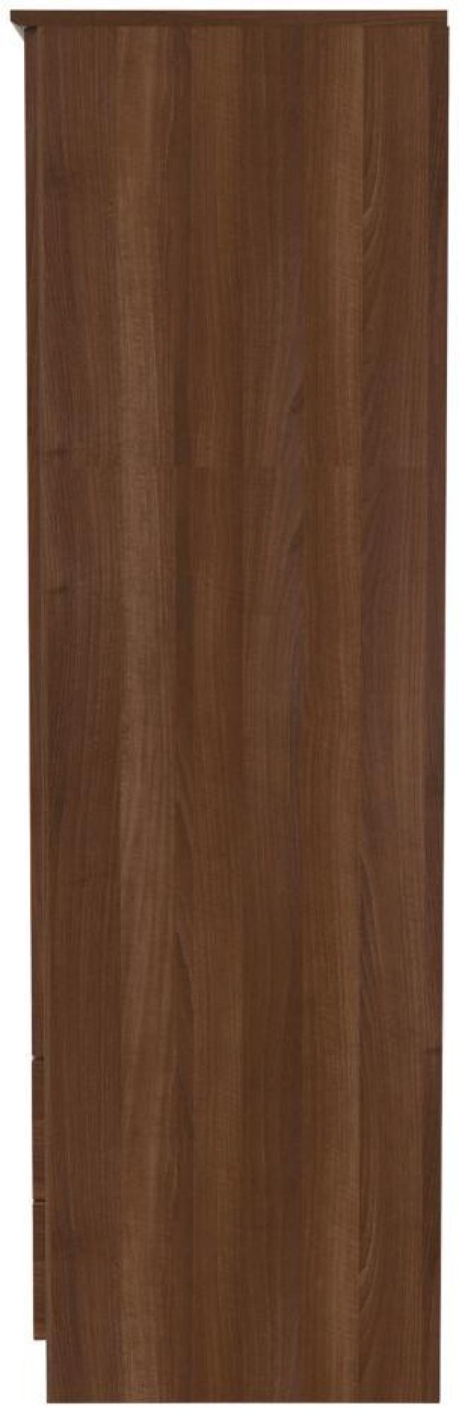 Product photograph of Flora Walnut Effect 2 Door 2 Drawer Double Wardrobe from Choice Furniture Superstore.