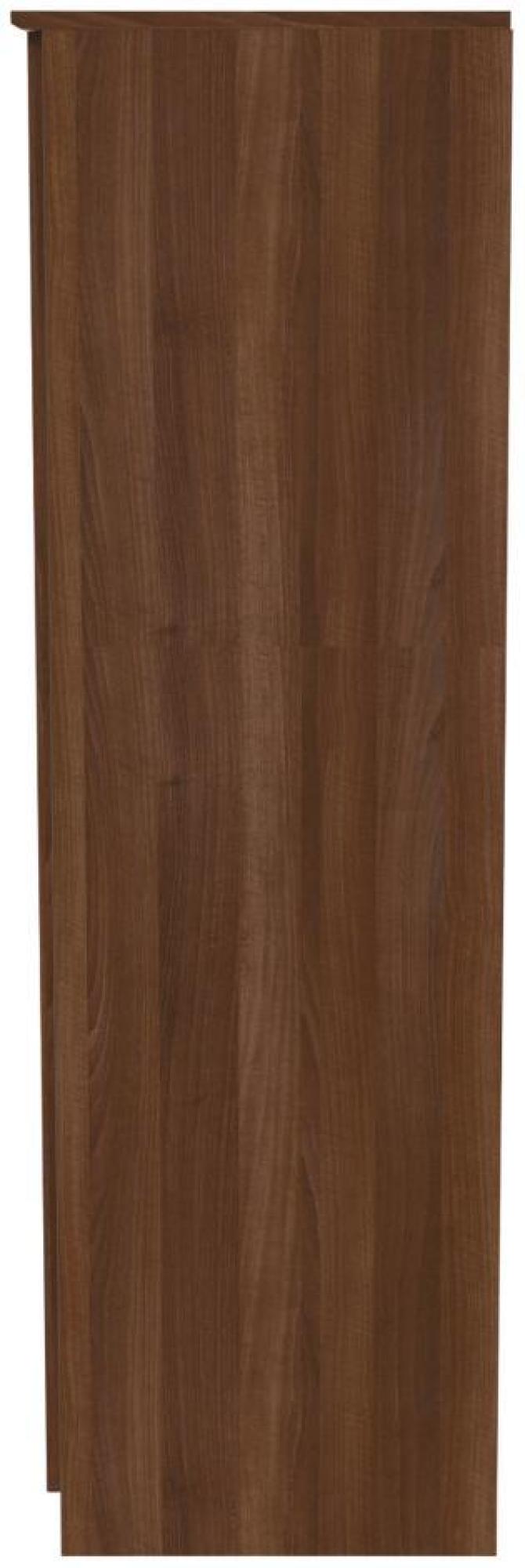 Product photograph of Flora Walnut Effect 3 Door Triple Wardrobe - Lhf 2 Drawers from Choice Furniture Superstore.