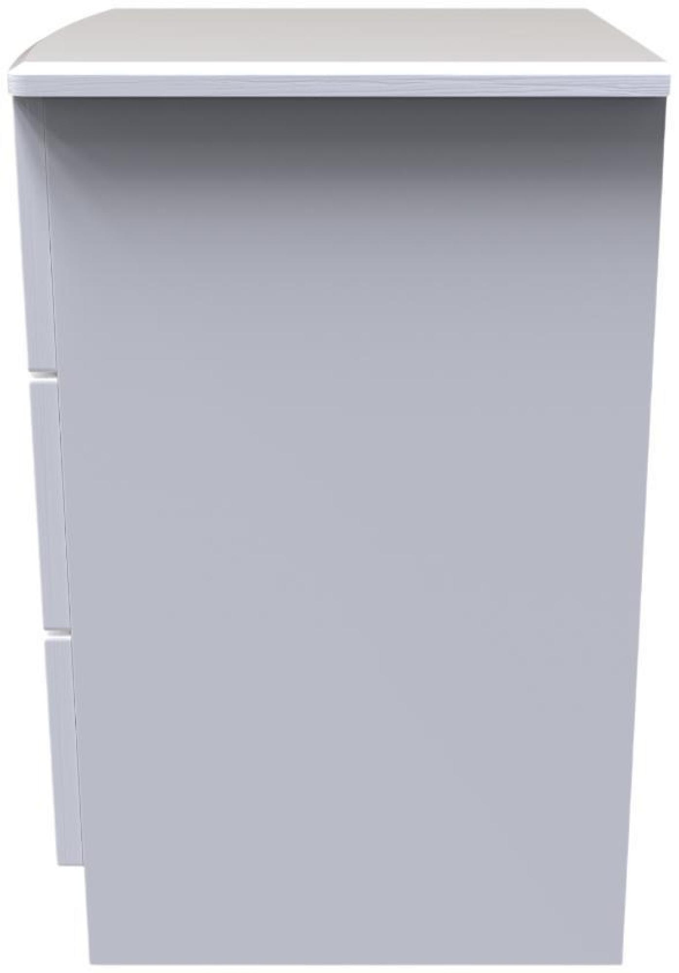 Product photograph of Flora White 3 Drawer Beside Cabinet from Choice Furniture Superstore.