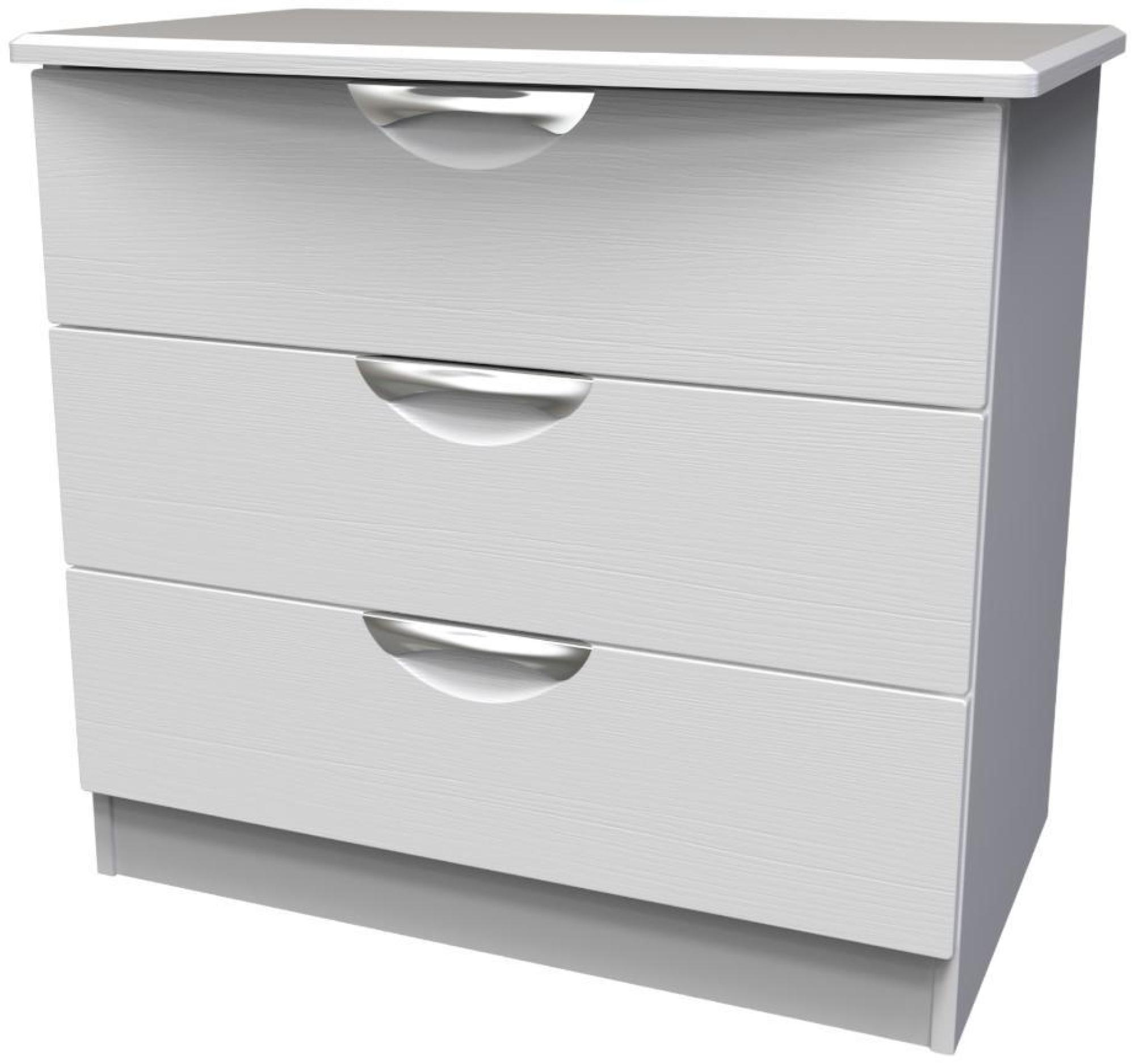 Product photograph of Flora White 3 Drawer Small Chest from Choice Furniture Superstore.