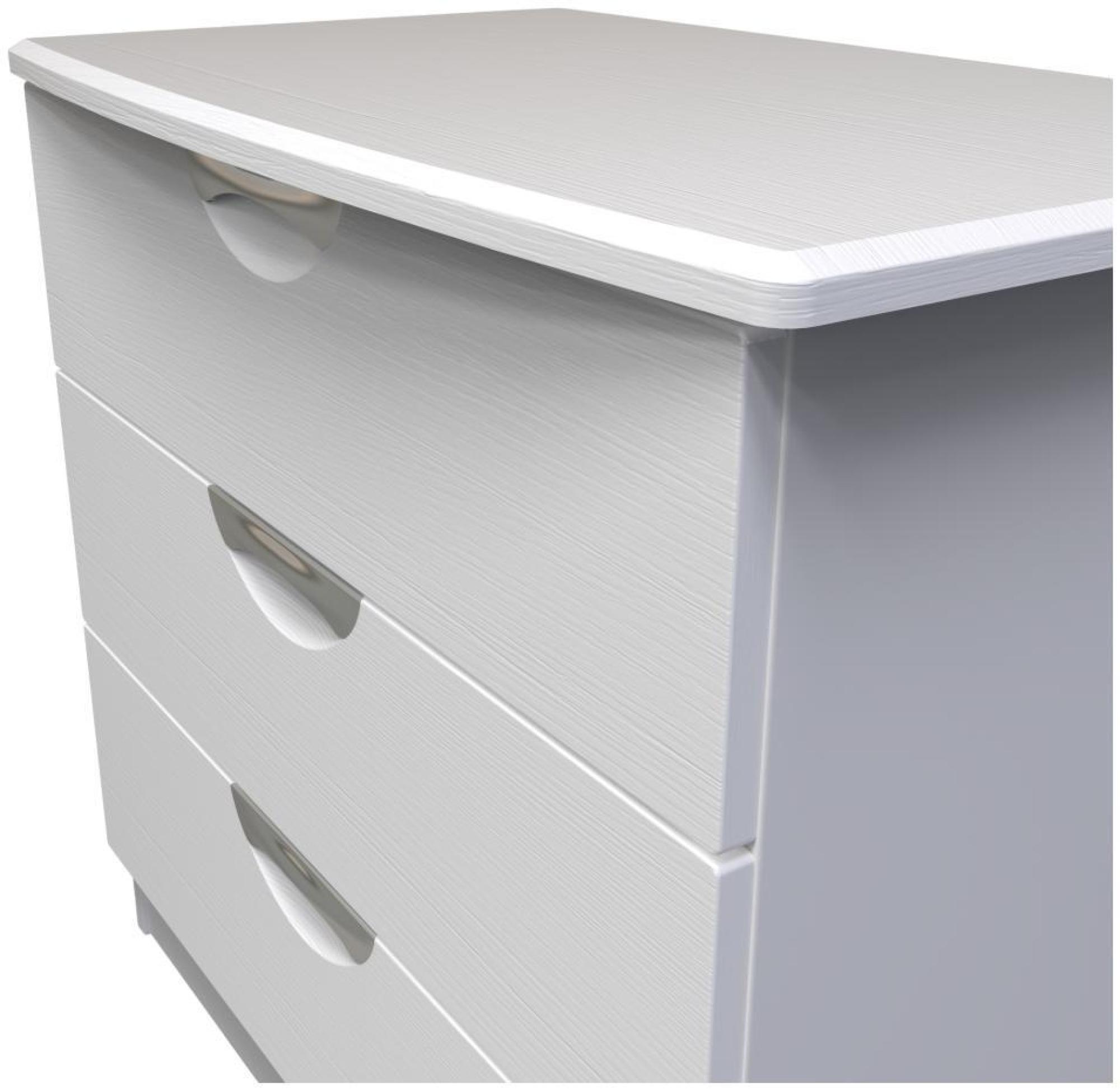 Product photograph of Flora White 3 Drawer Small Chest from Choice Furniture Superstore.