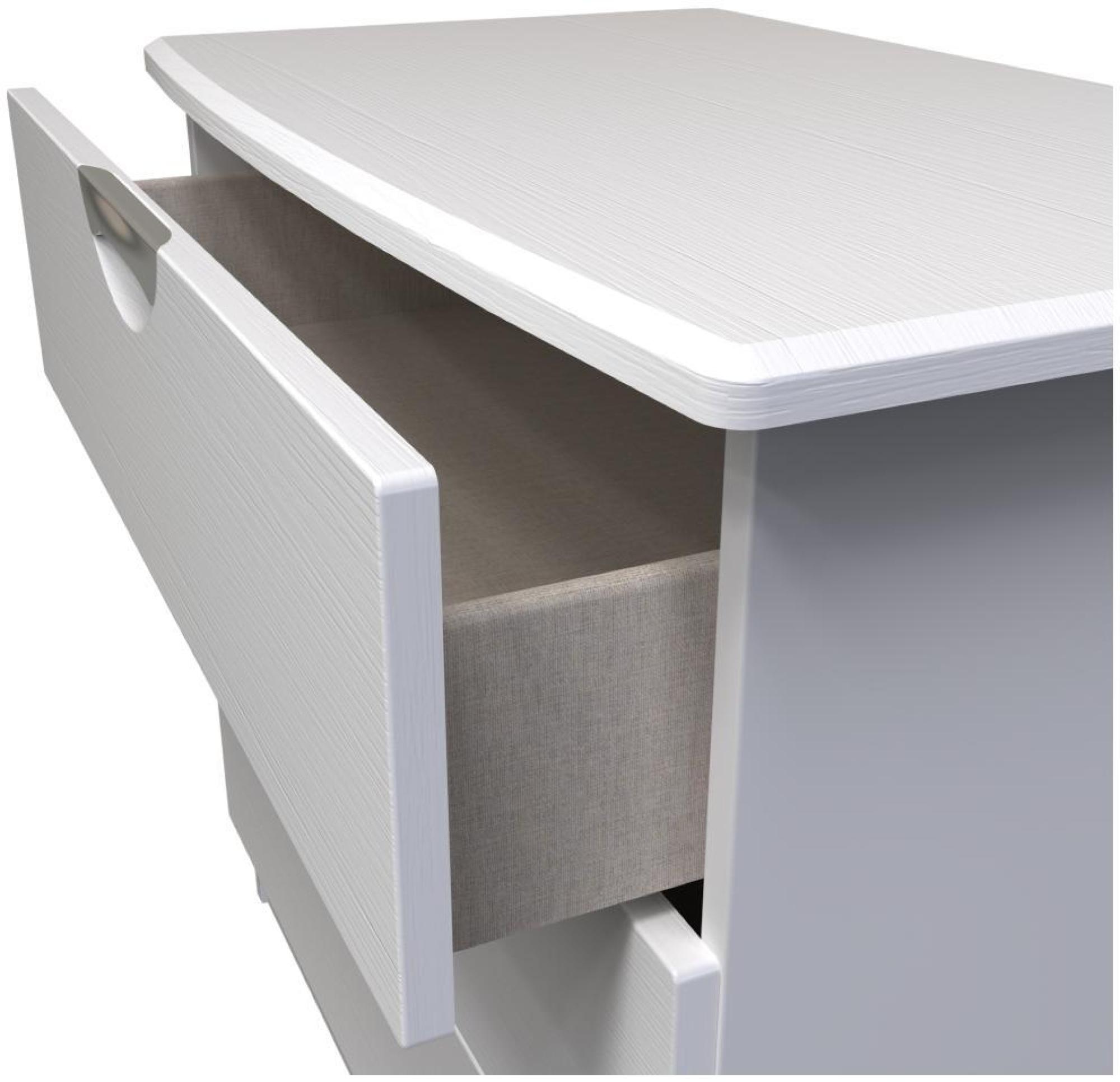Product photograph of Flora White 3 Drawer Small Chest from Choice Furniture Superstore.