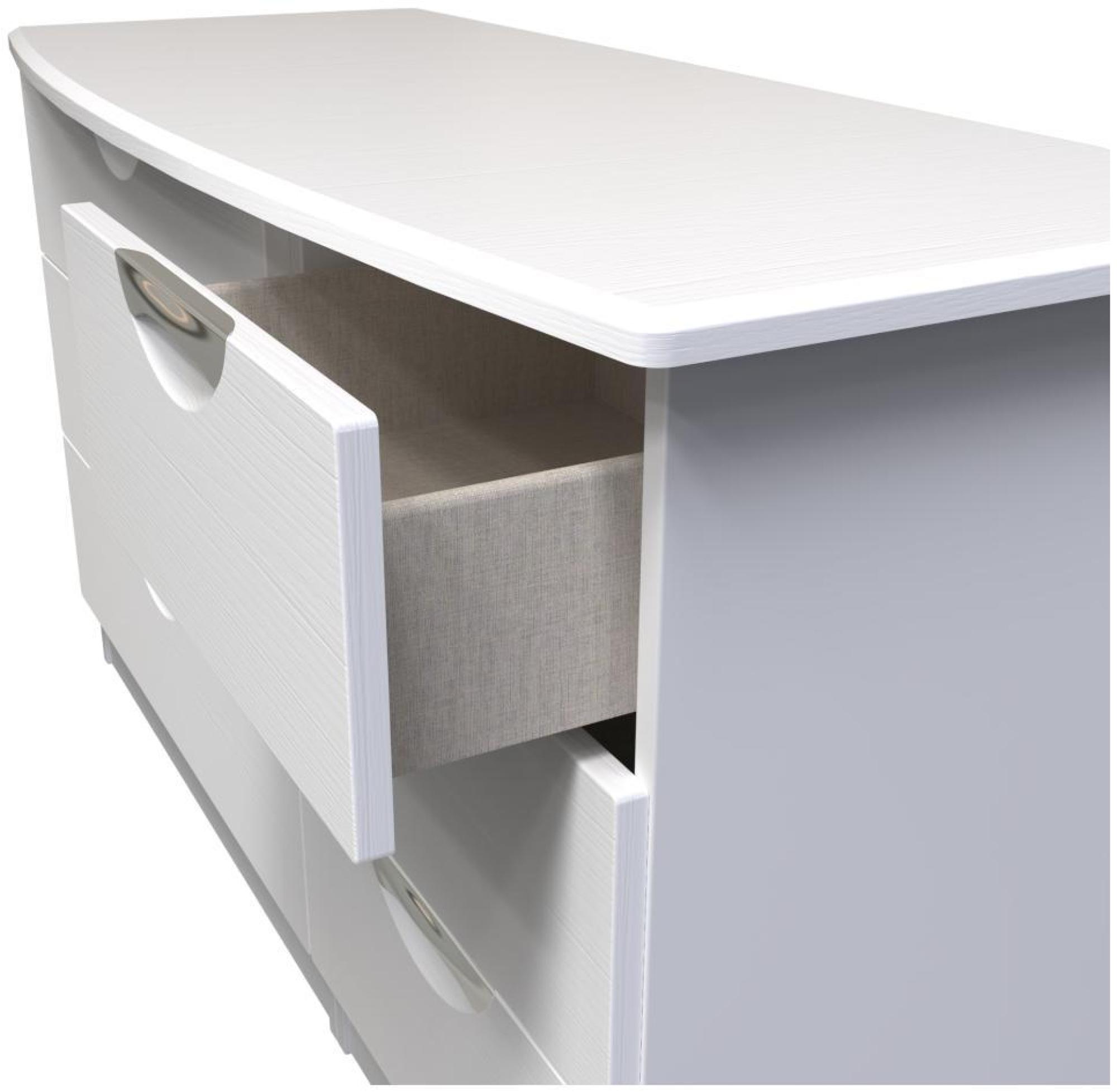 Product photograph of Flora White 6 Drawer Midi Dresser from Choice Furniture Superstore.
