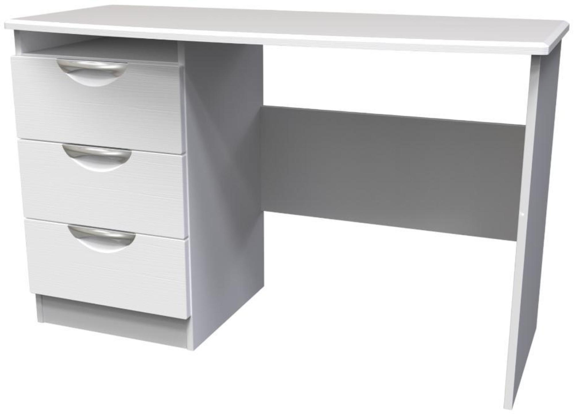 Product photograph of Flora White 3 Drawer Desk from Choice Furniture Superstore.
