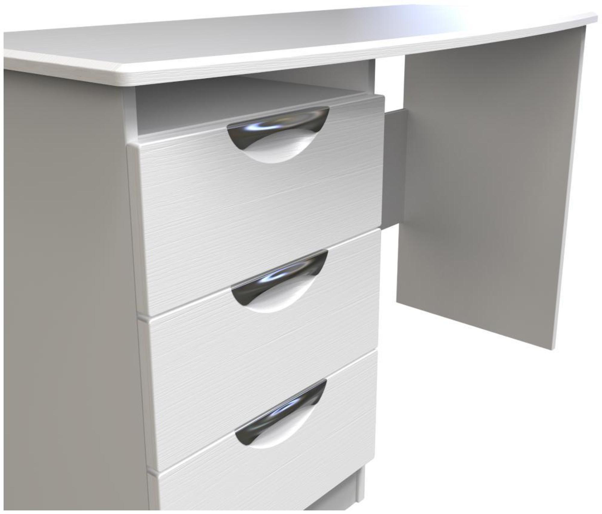 Product photograph of Flora White 3 Drawer Desk from Choice Furniture Superstore.