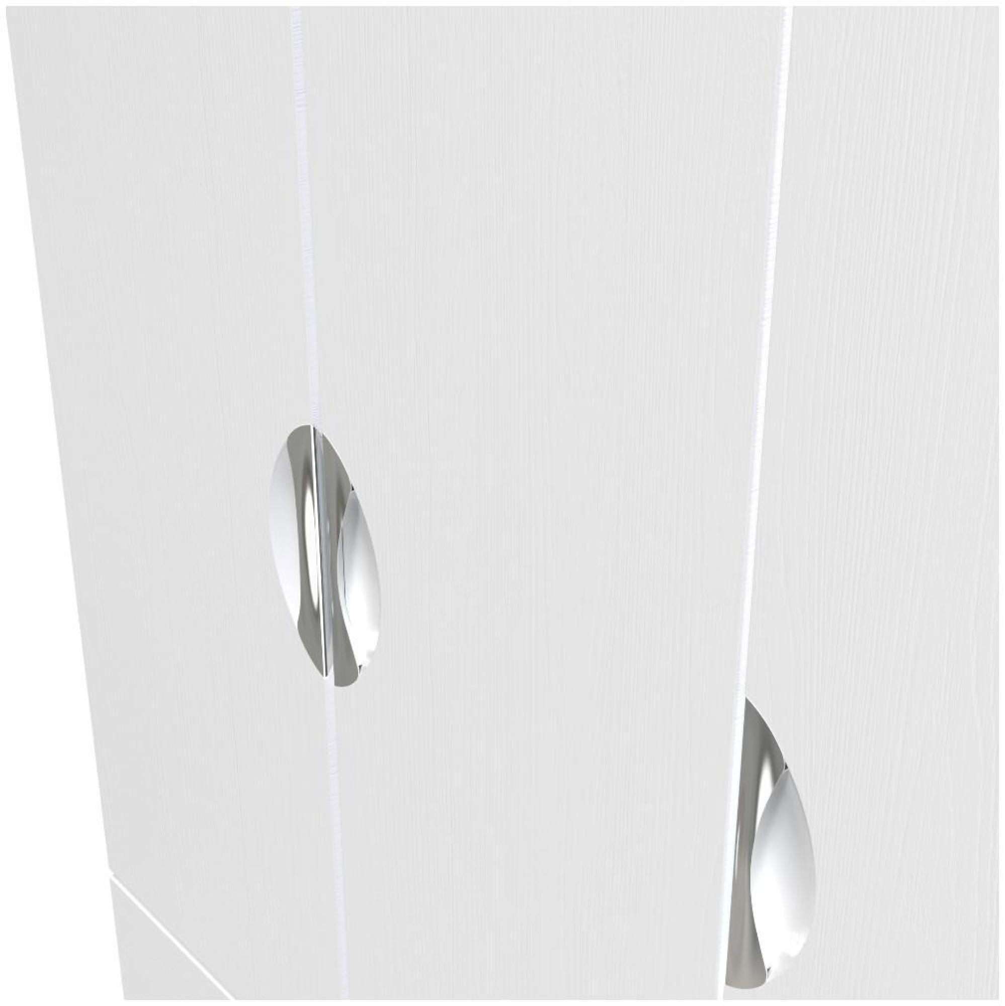 Product photograph of Flora White 3 Door Triple Wardrobe - Lhf 2 Drawers from Choice Furniture Superstore.