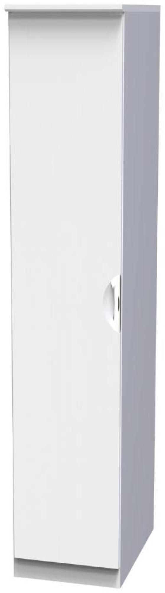 Product photograph of Flora White 1 Door Single Wardrobe from Choice Furniture Superstore.