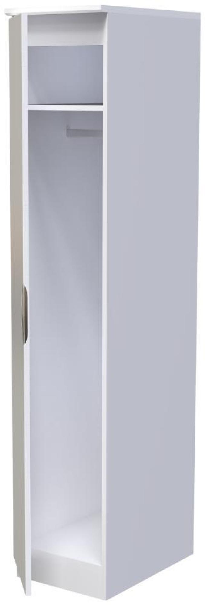 Product photograph of Flora White 1 Door Single Wardrobe from Choice Furniture Superstore.