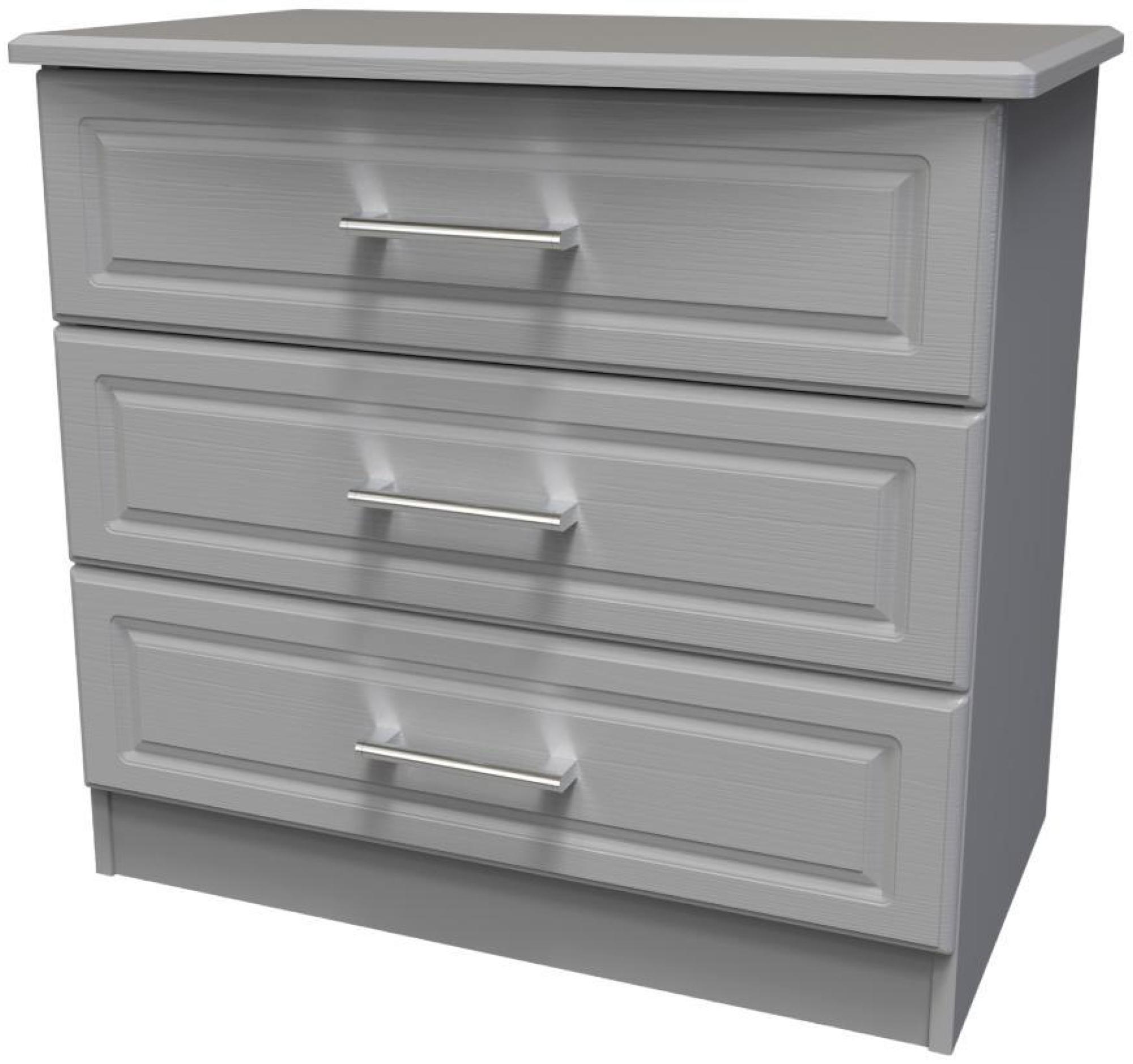 Product photograph of Gina Grey Ash 3 Drawer Small Chest from Choice Furniture Superstore.