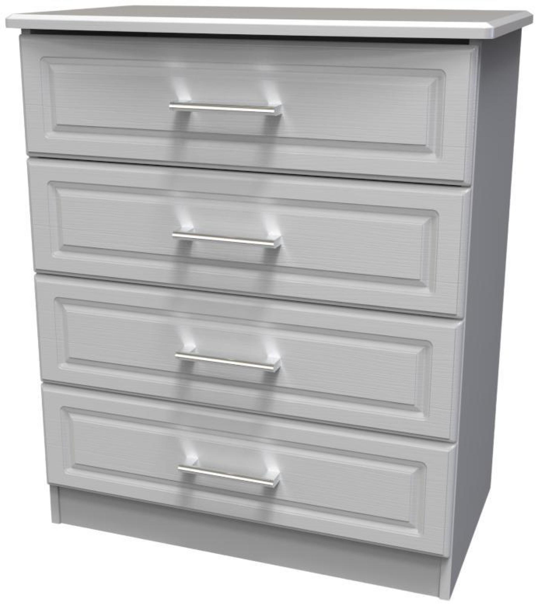 Product photograph of Gina Grey Ash 4 Drawer Chest from Choice Furniture Superstore.