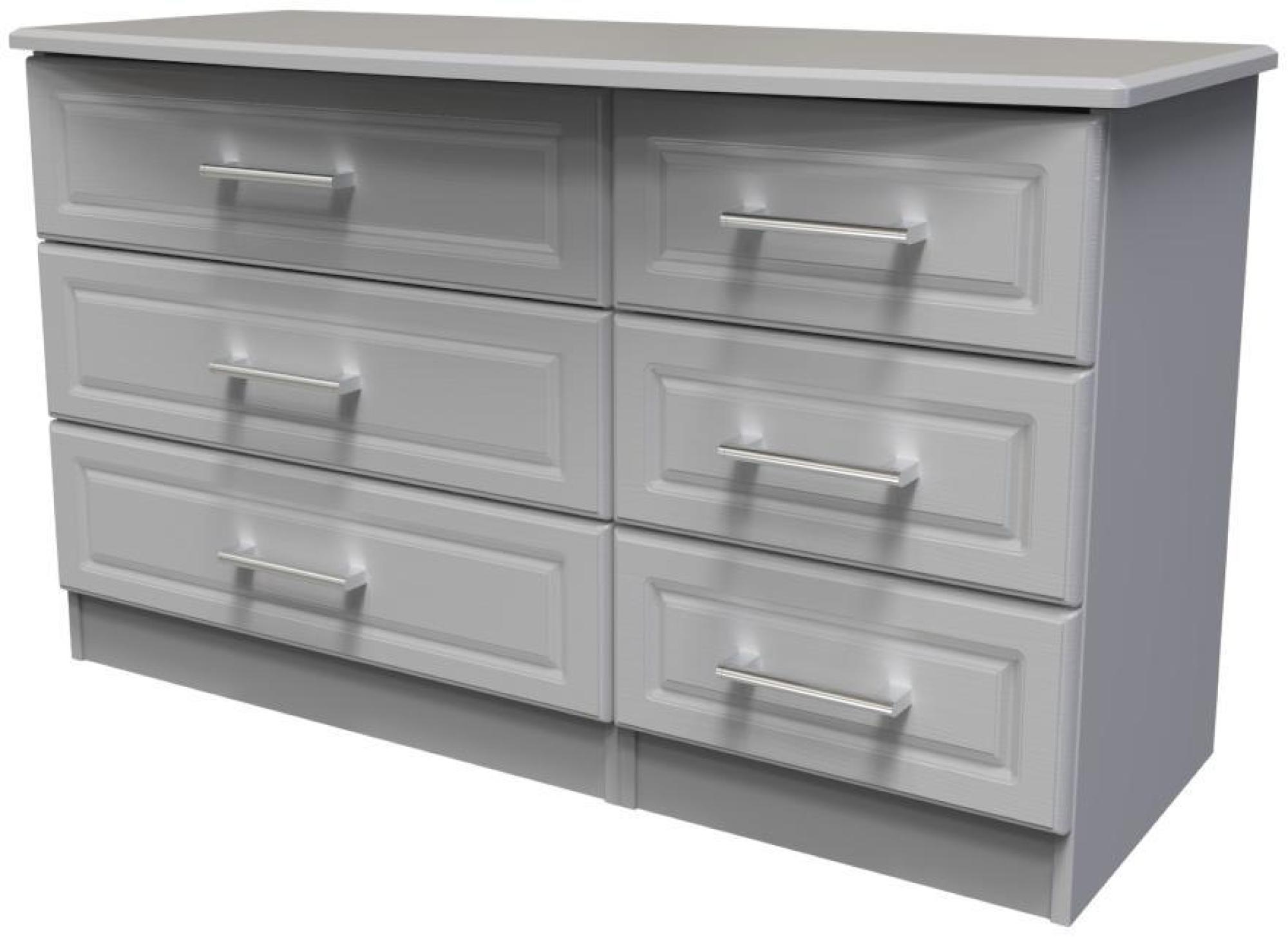 Product photograph of Gina Grey Ash 6 Drawer Midi Dresser from Choice Furniture Superstore.