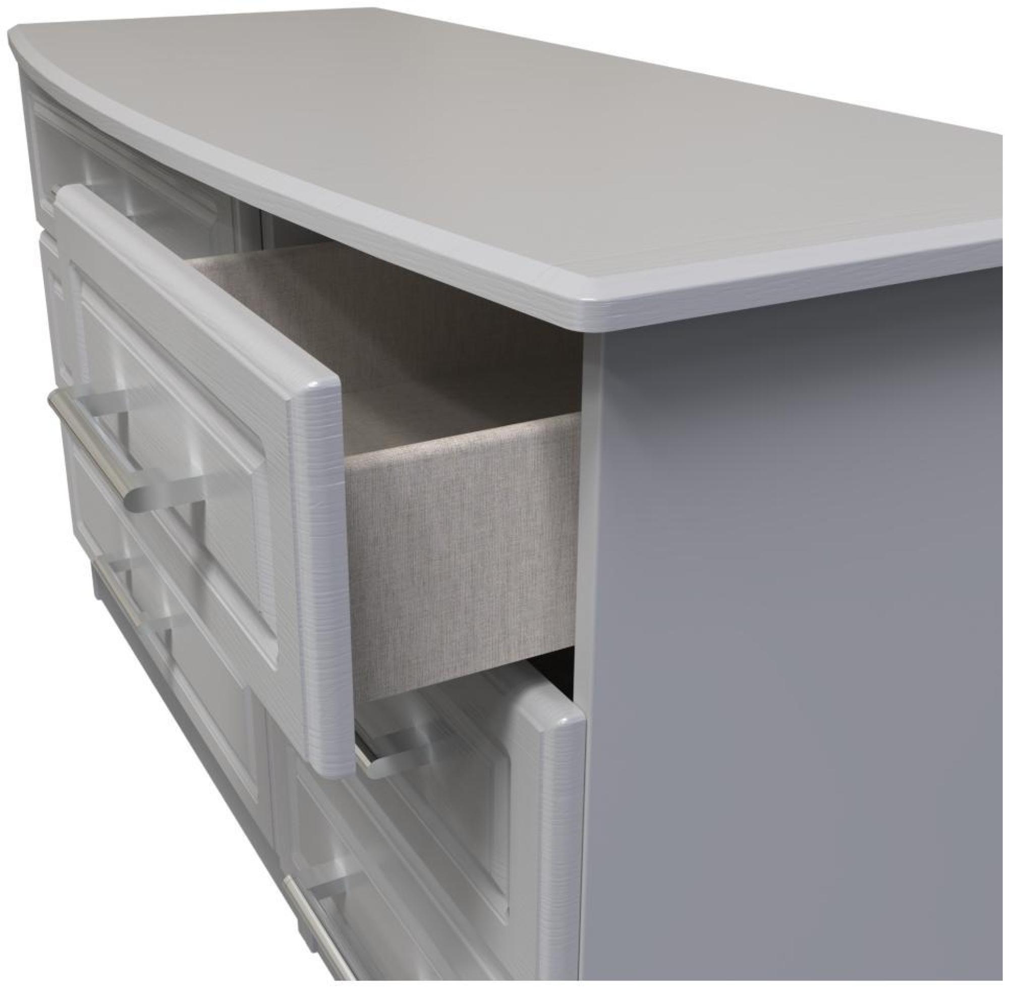 Product photograph of Gina Grey Ash 6 Drawer Midi Dresser from Choice Furniture Superstore.
