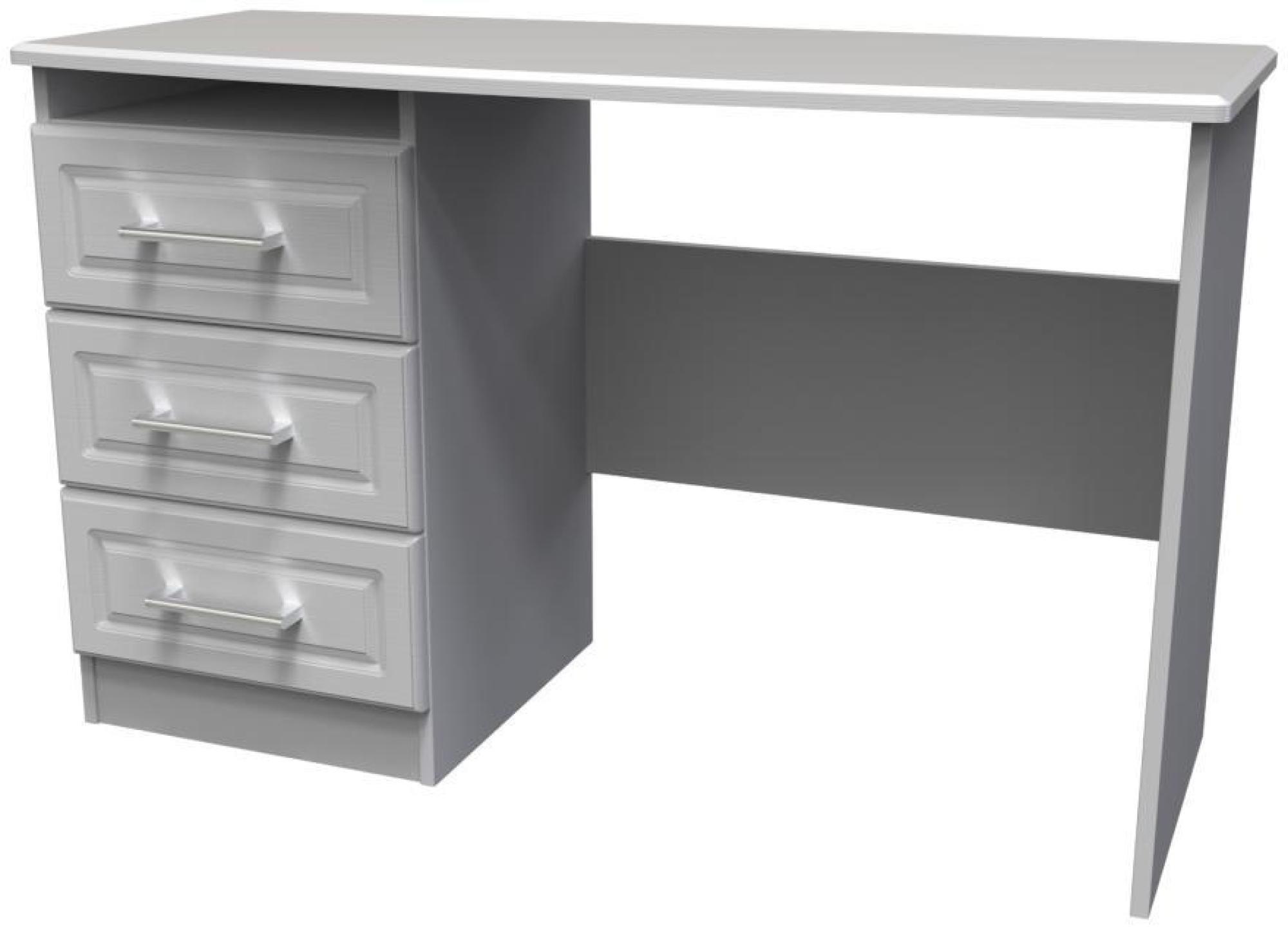 Product photograph of Gina Grey Ash 3 Drawer Desk from Choice Furniture Superstore.