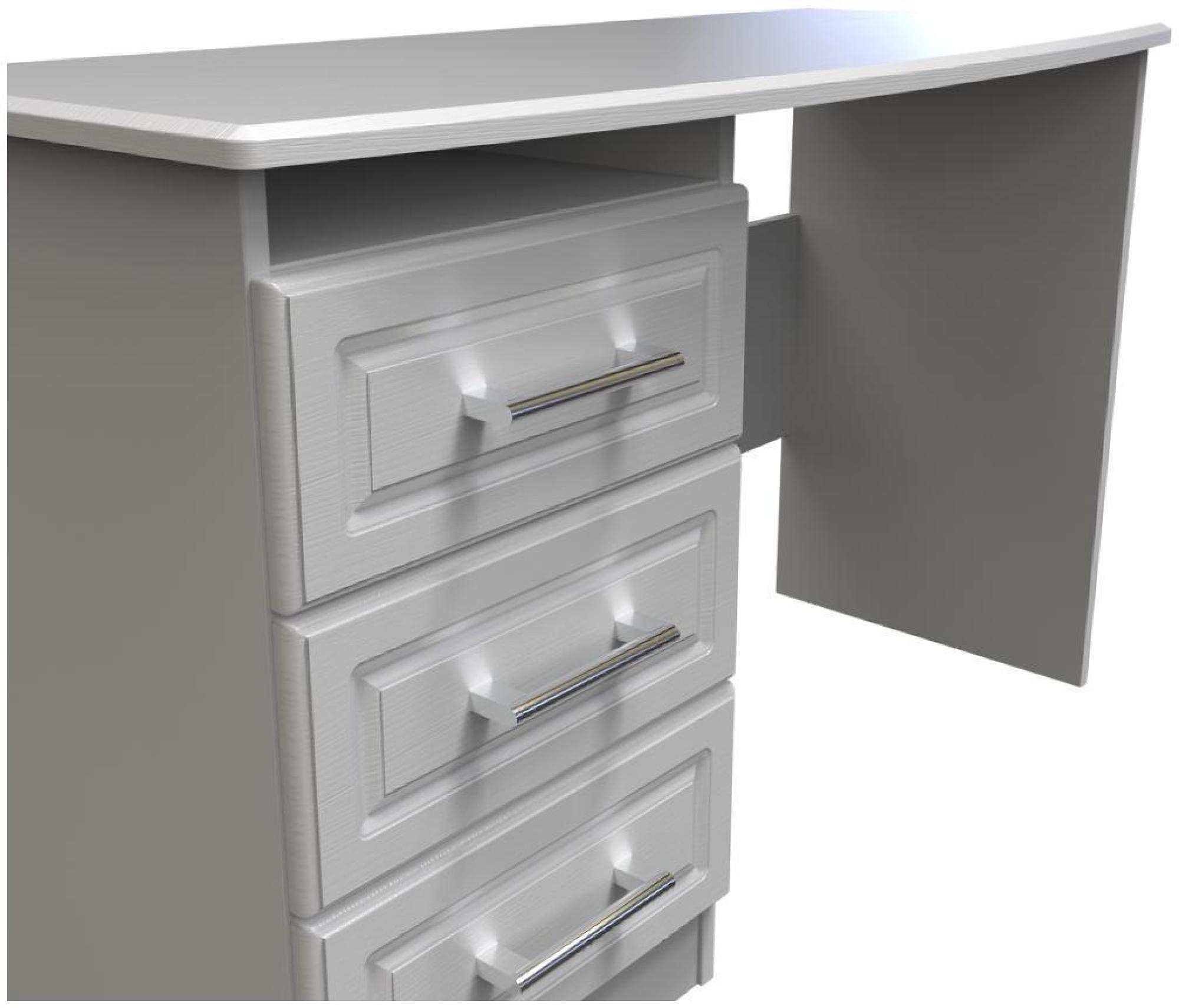 Product photograph of Gina Grey Ash 3 Drawer Desk from Choice Furniture Superstore.