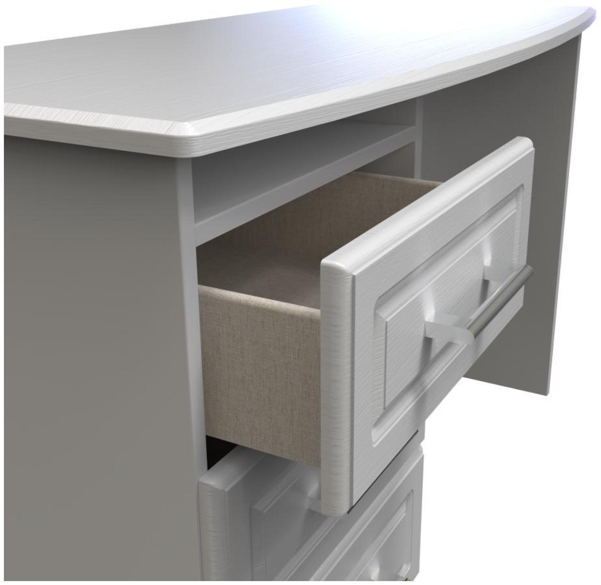 Product photograph of Gina Grey Ash 3 Drawer Desk from Choice Furniture Superstore.