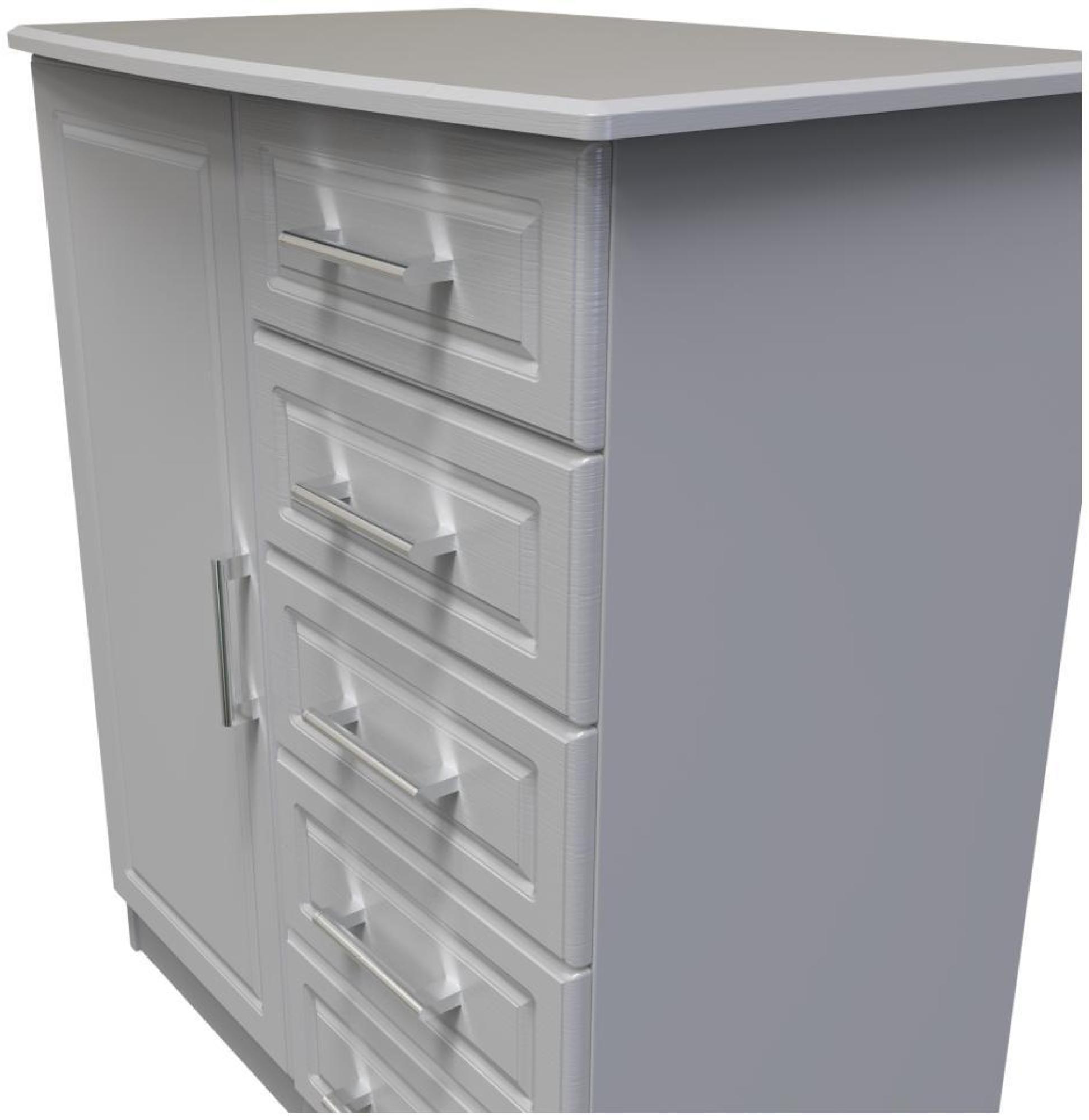 Product photograph of Gina Grey Ash 1 Door Midi Wardrobe from Choice Furniture Superstore.