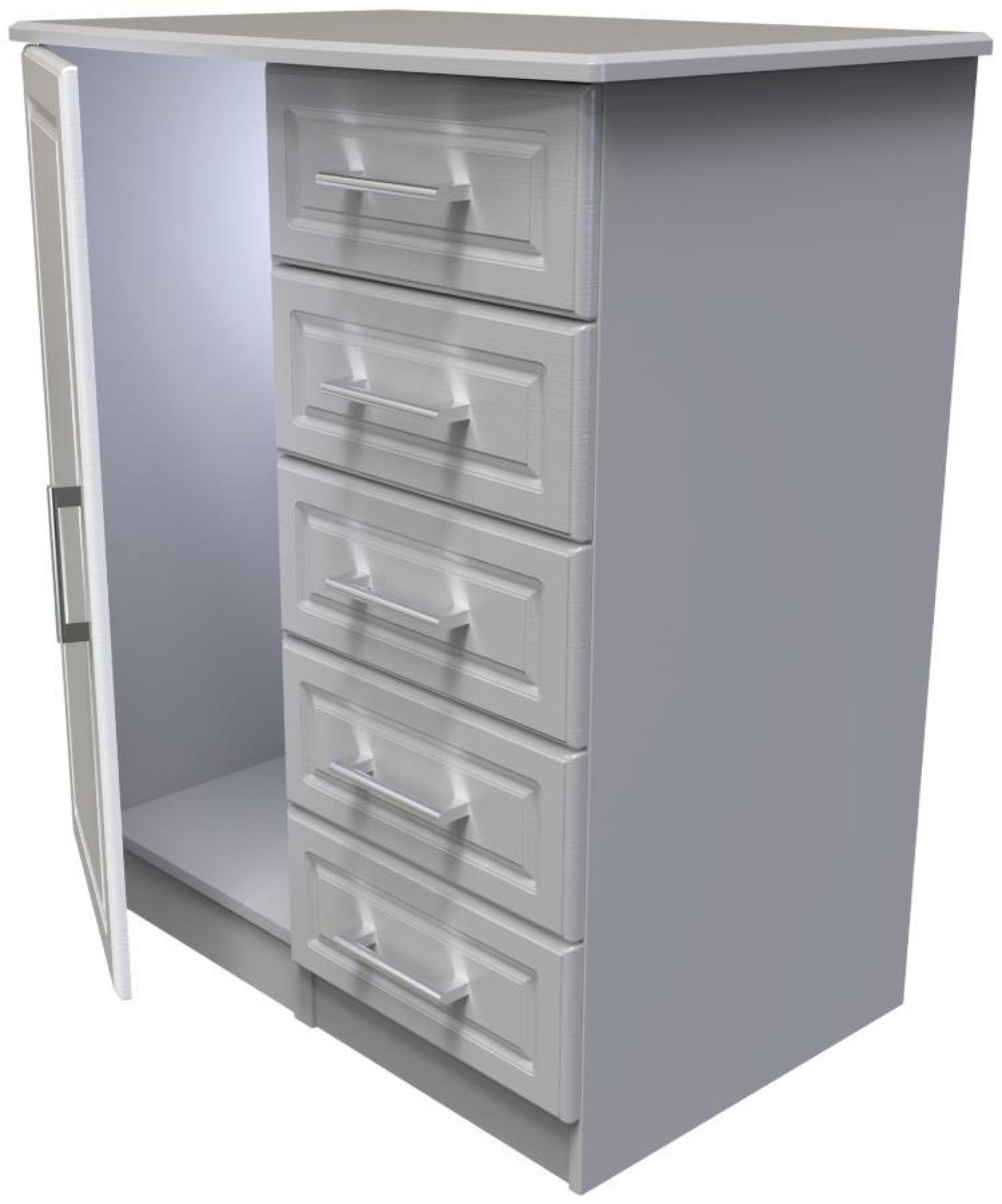 Product photograph of Gina Grey Ash 1 Door Midi Wardrobe from Choice Furniture Superstore.