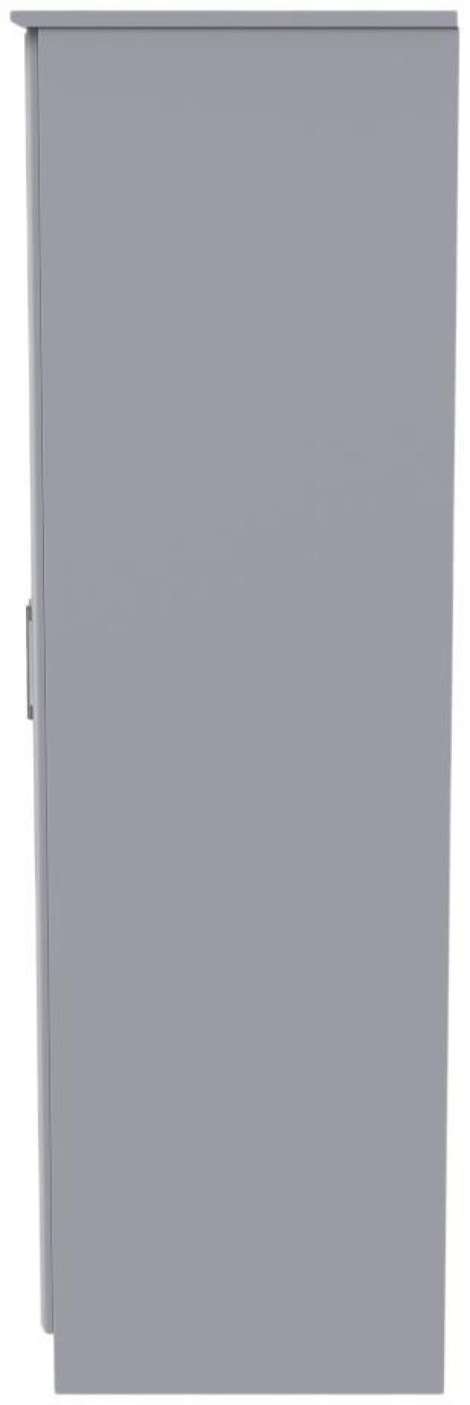 Product photograph of Gina Grey Ash 2 Door Plain Tall Wardrobe from Choice Furniture Superstore.