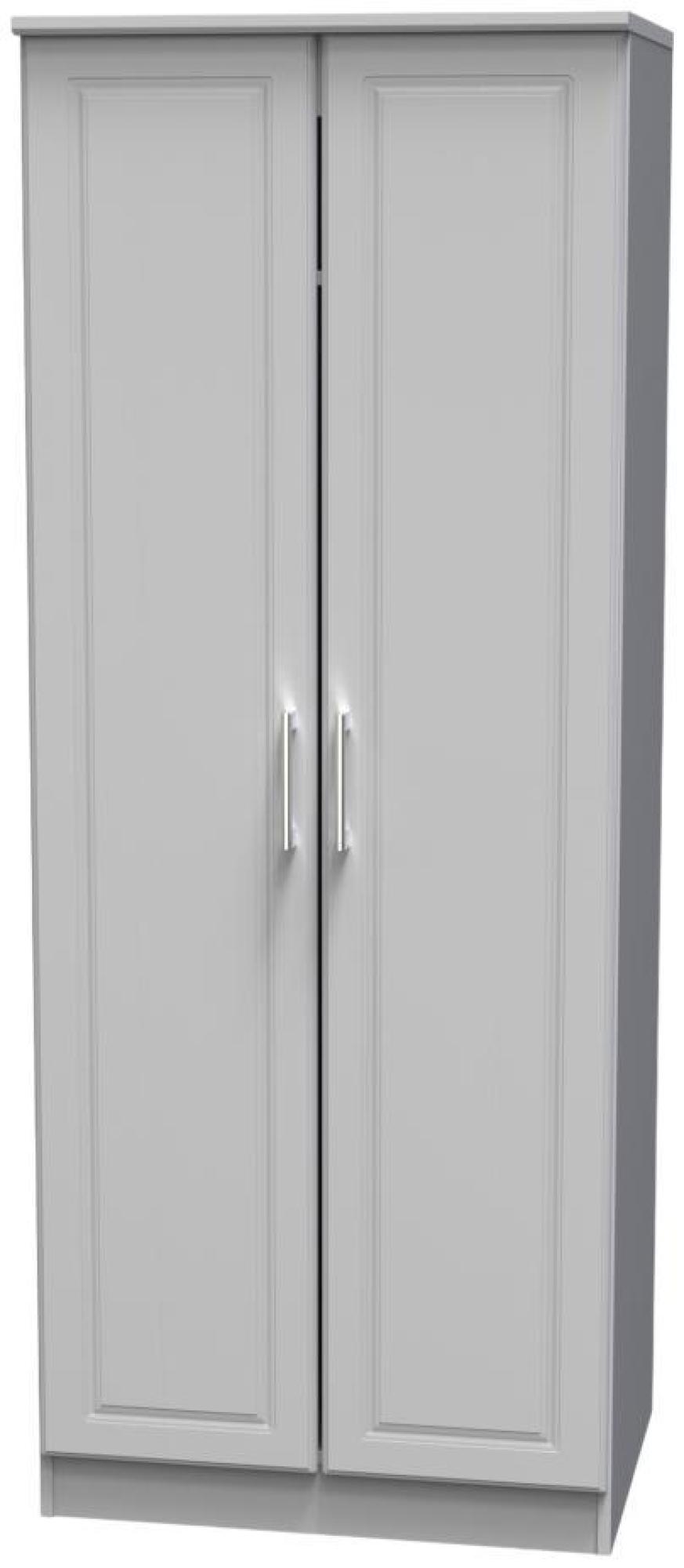 Product photograph of Gina Grey Ash 2 Door Plain Tall Wardrobe from Choice Furniture Superstore.