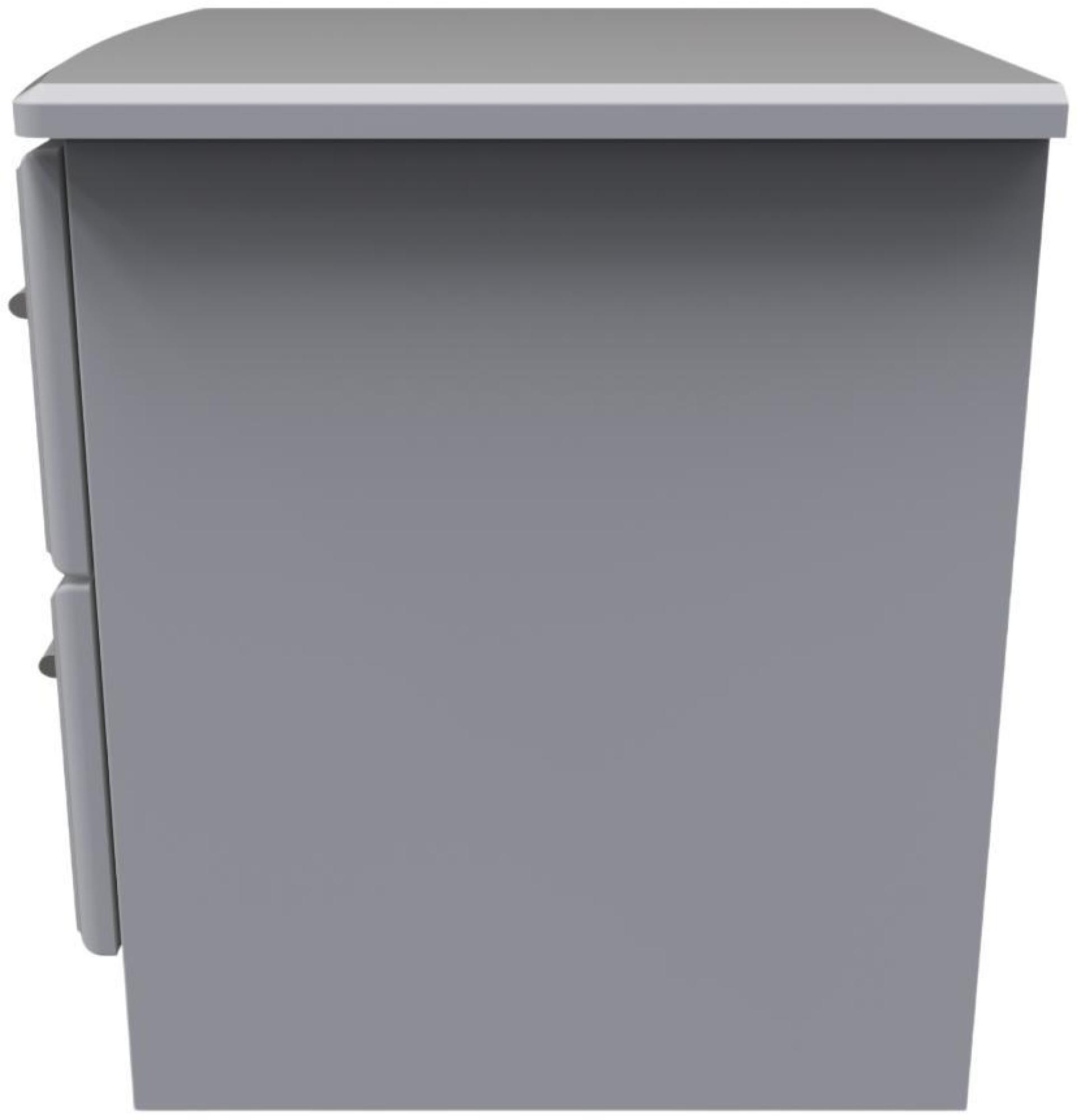Product photograph of Gina Grey 2 Drawer Bedside Cabinet from Choice Furniture Superstore.