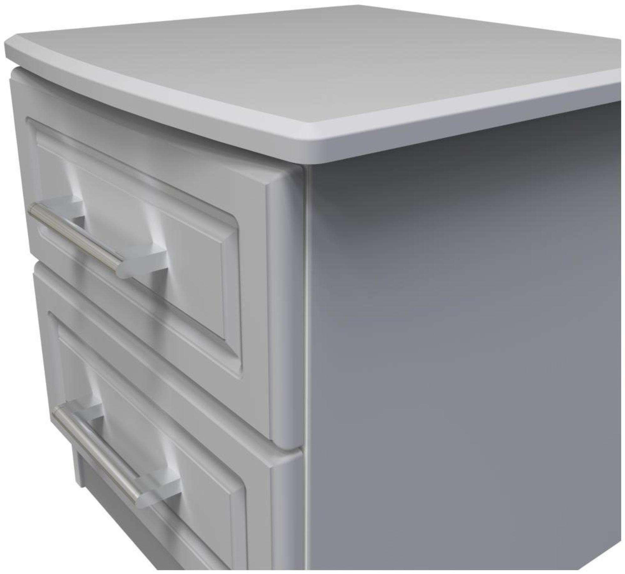 Product photograph of Gina Grey 2 Drawer Bedside Cabinet from Choice Furniture Superstore.