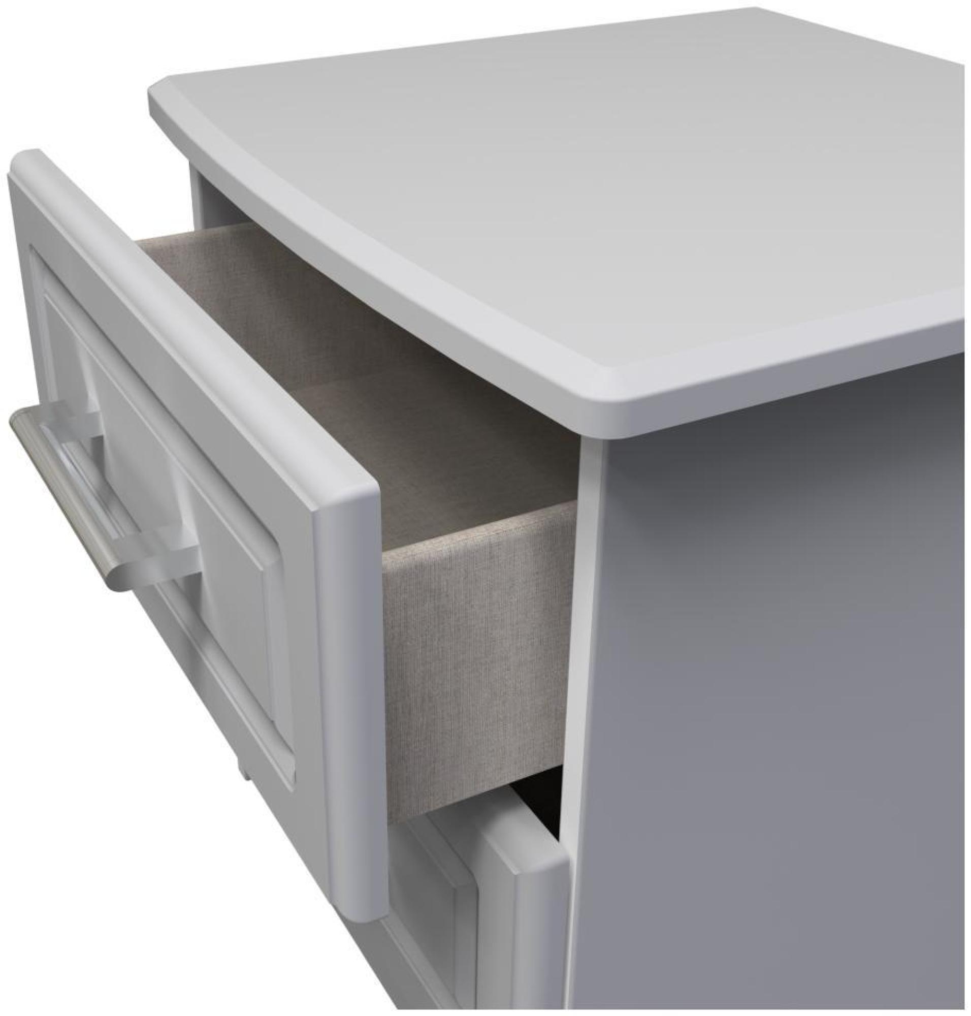 Product photograph of Gina Grey 2 Drawer Bedside Cabinet from Choice Furniture Superstore.