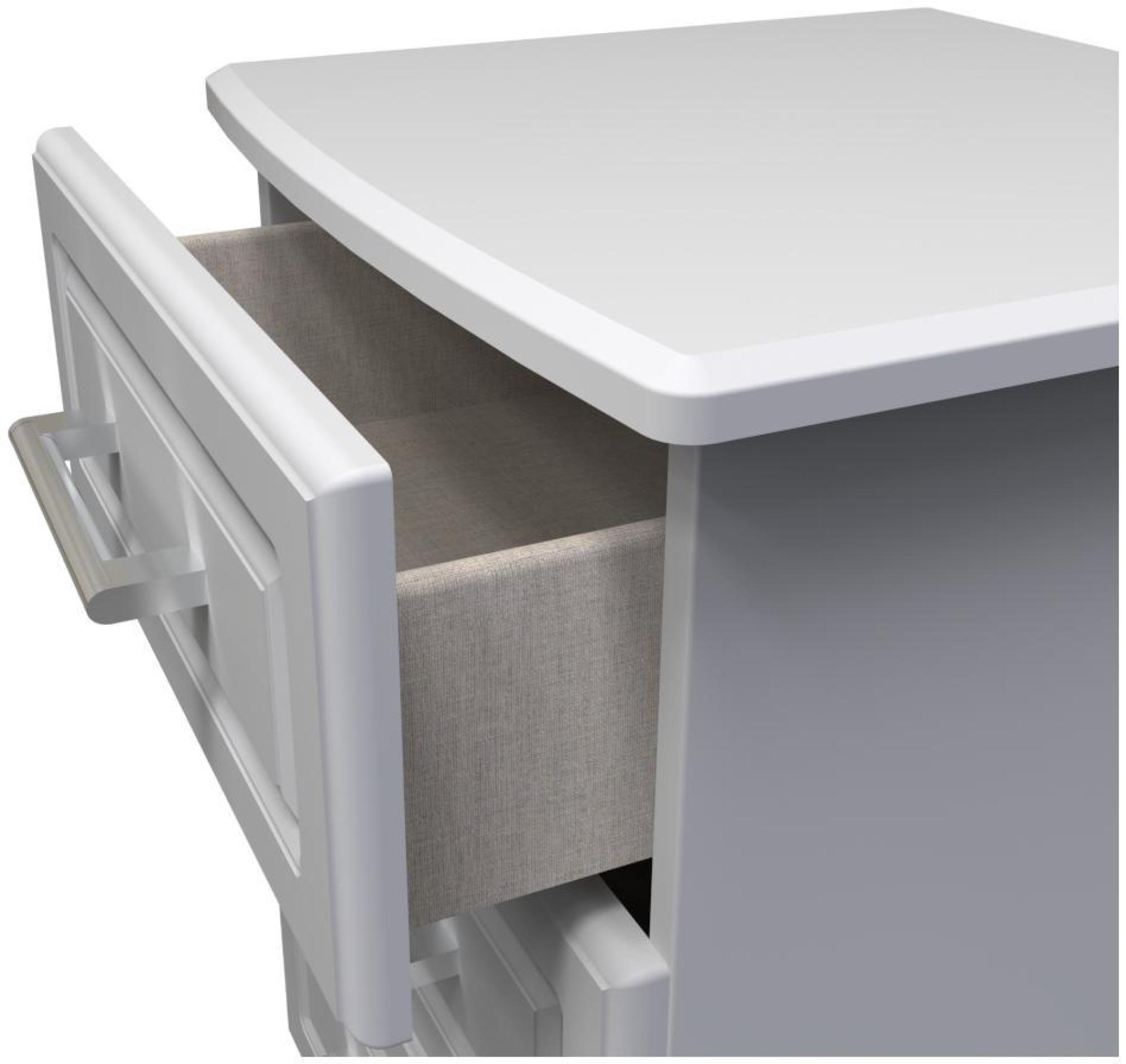 Product photograph of Gina Grey 3 Drawer Beside Cabinet from Choice Furniture Superstore.
