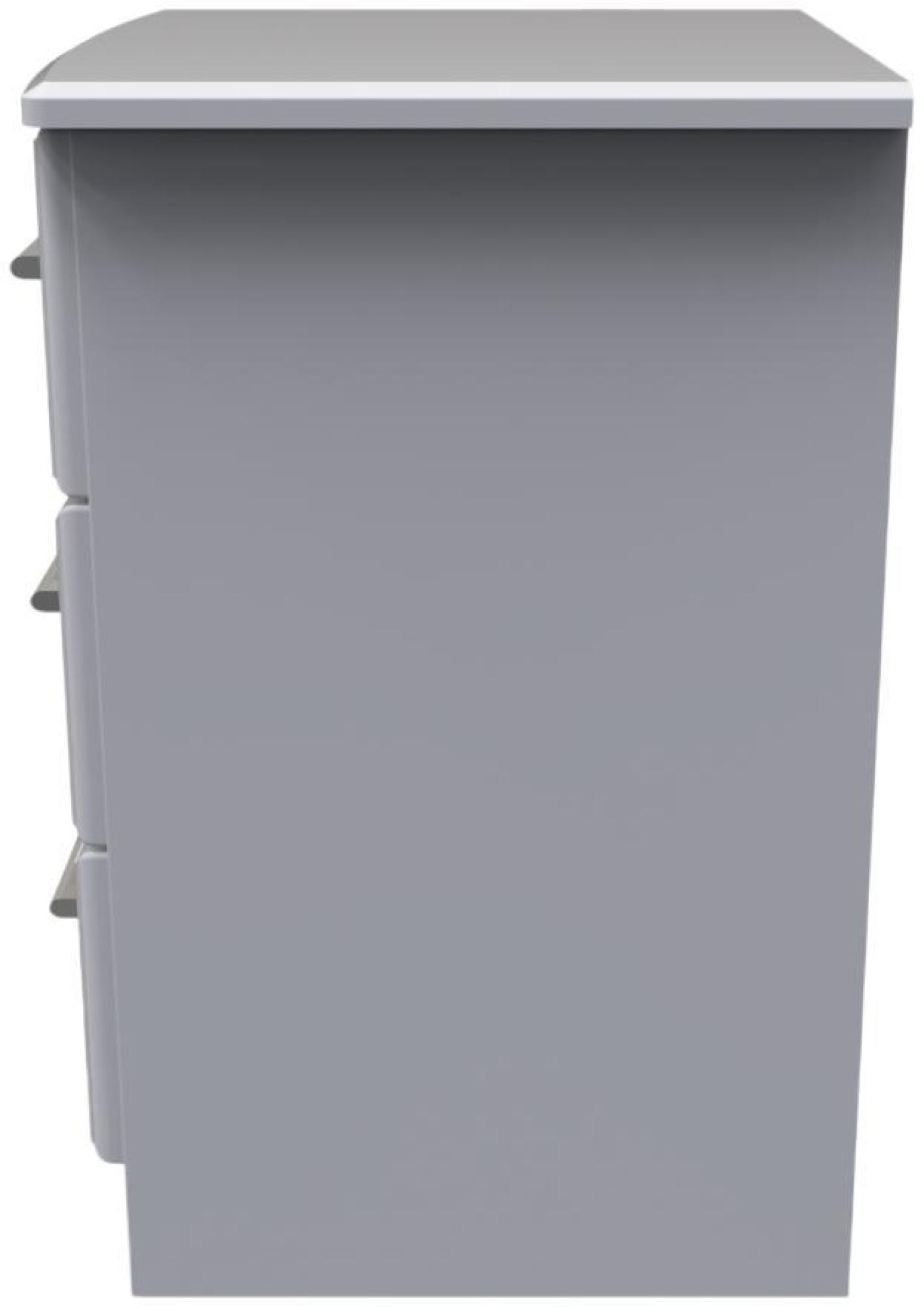 Product photograph of Gina Grey 3 Drawer Bedside Cabinet With Lock from Choice Furniture Superstore.