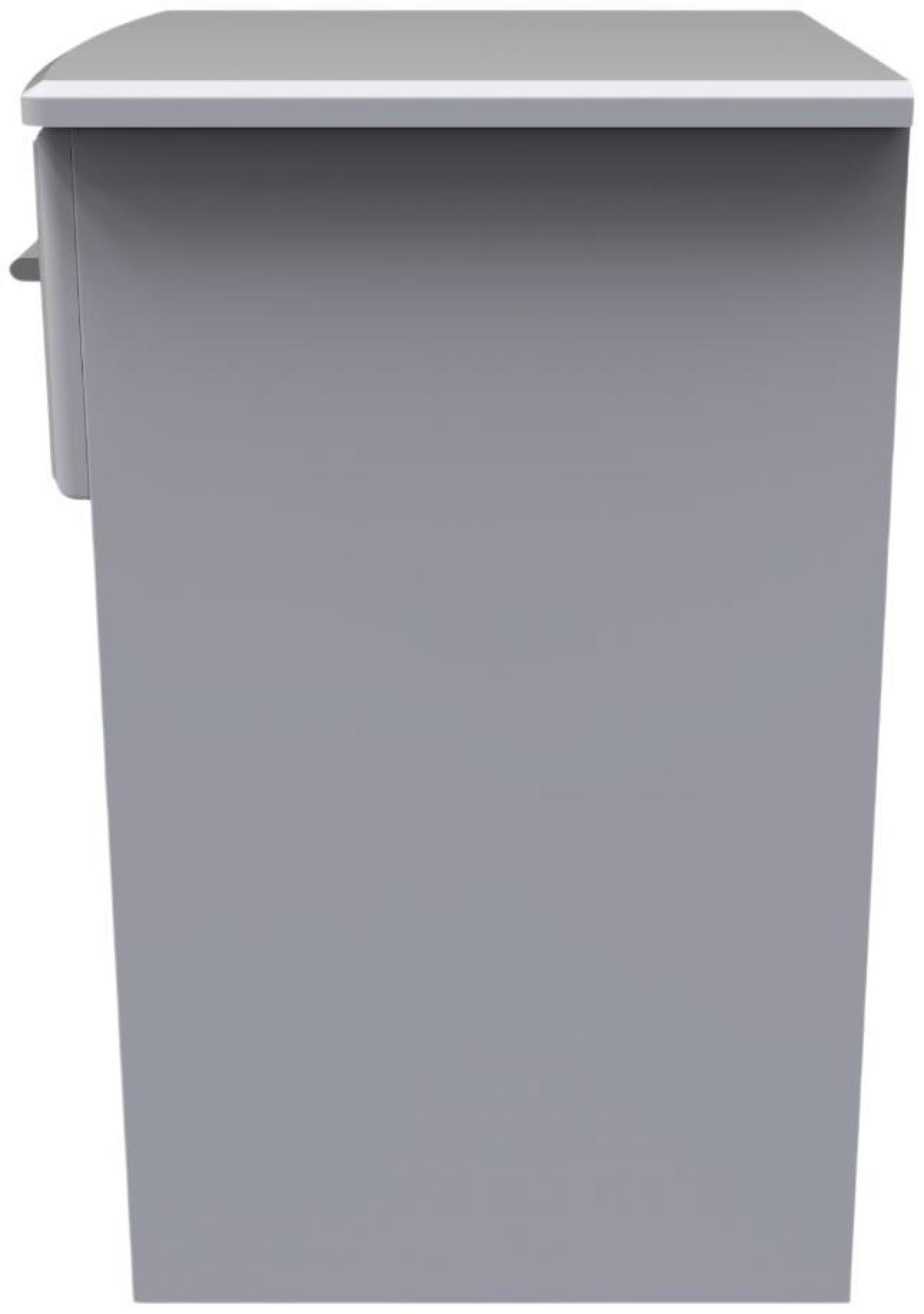 Product photograph of Gina Grey 1 Drawer Bedside Cabinet from Choice Furniture Superstore.