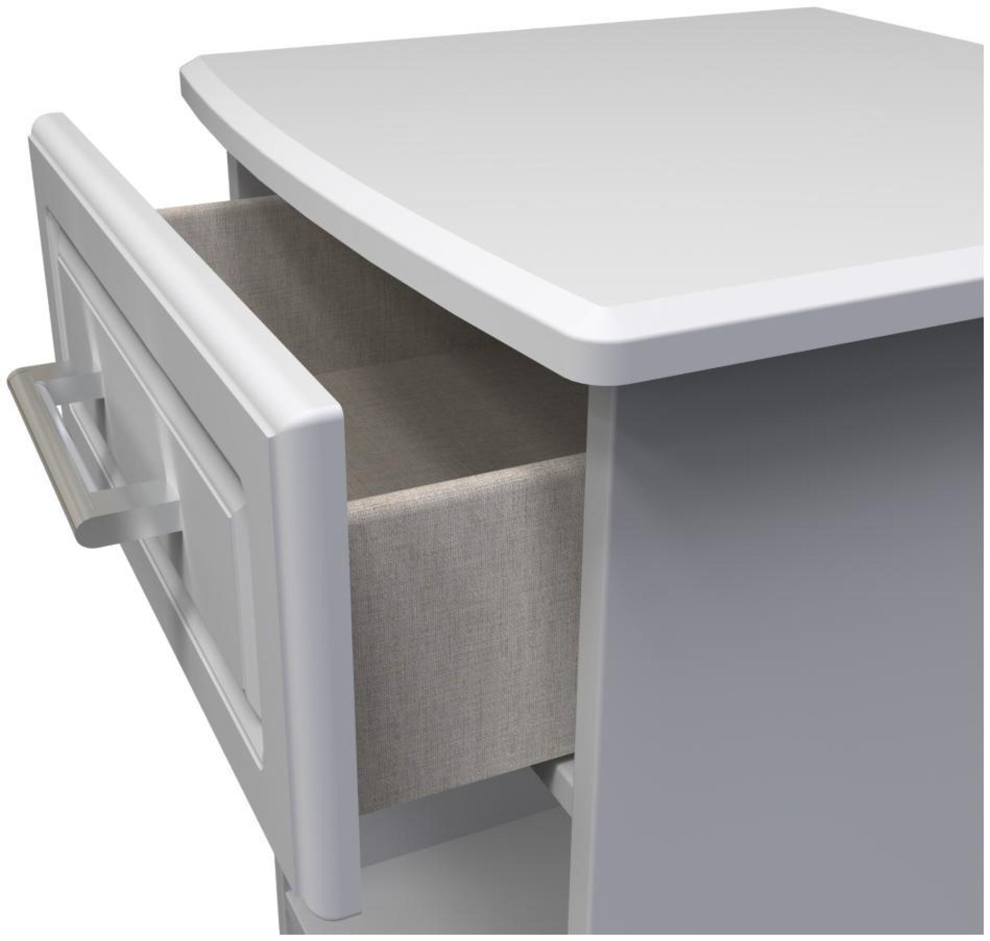 Product photograph of Gina Grey 1 Drawer Bedside Cabinet from Choice Furniture Superstore.