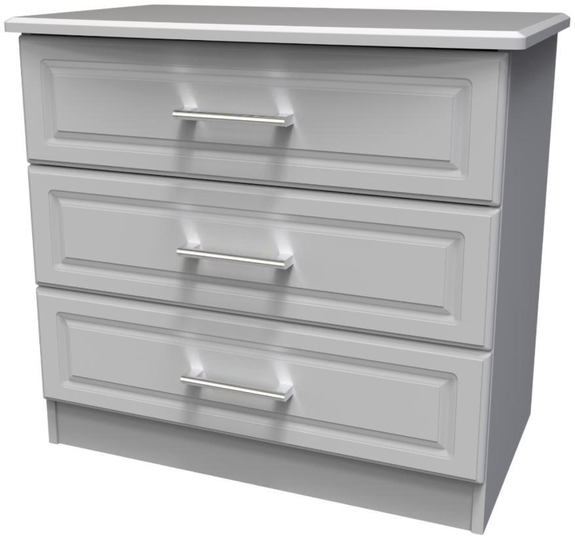 Product photograph of Gina Grey 3 Drawer Small Chest from Choice Furniture Superstore.