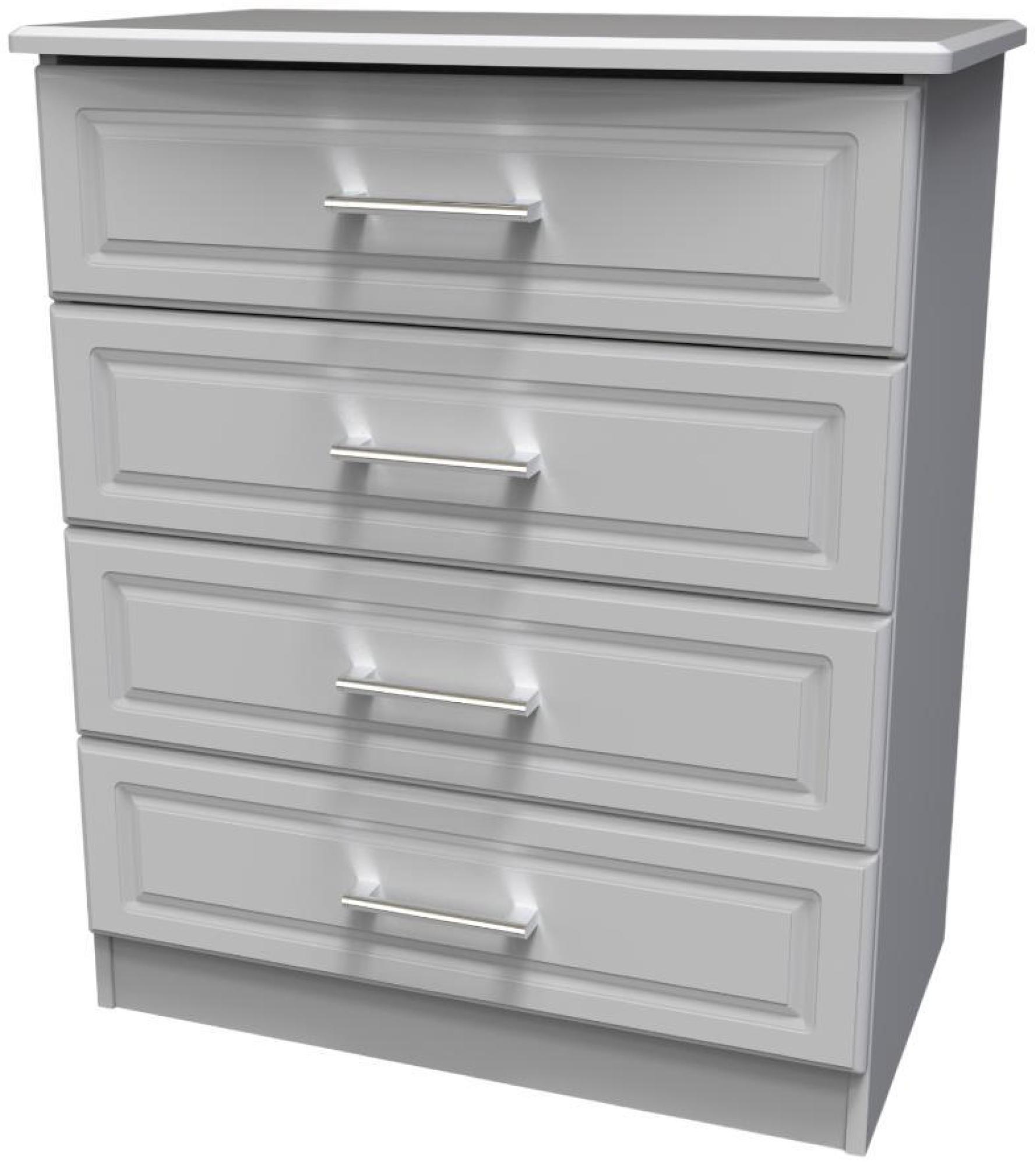 Product photograph of Gina Grey 4 Drawer Chest from Choice Furniture Superstore.