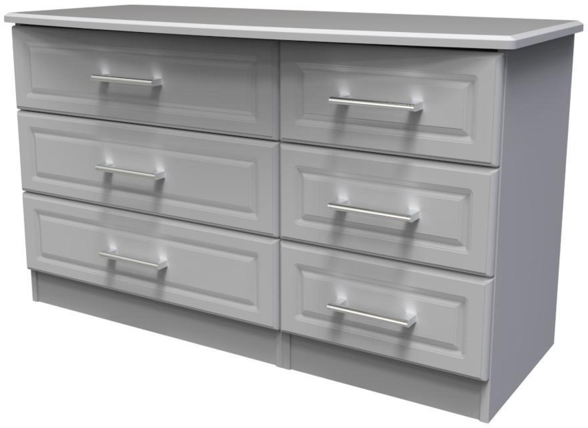 Product photograph of Gina Grey 6 Drawer Midi Dresser from Choice Furniture Superstore.