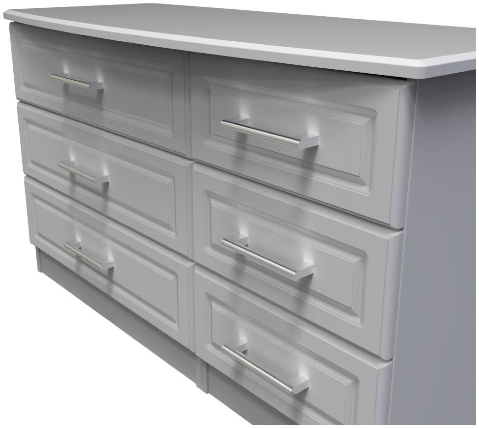 Product photograph of Gina Grey 6 Drawer Midi Dresser from Choice Furniture Superstore.