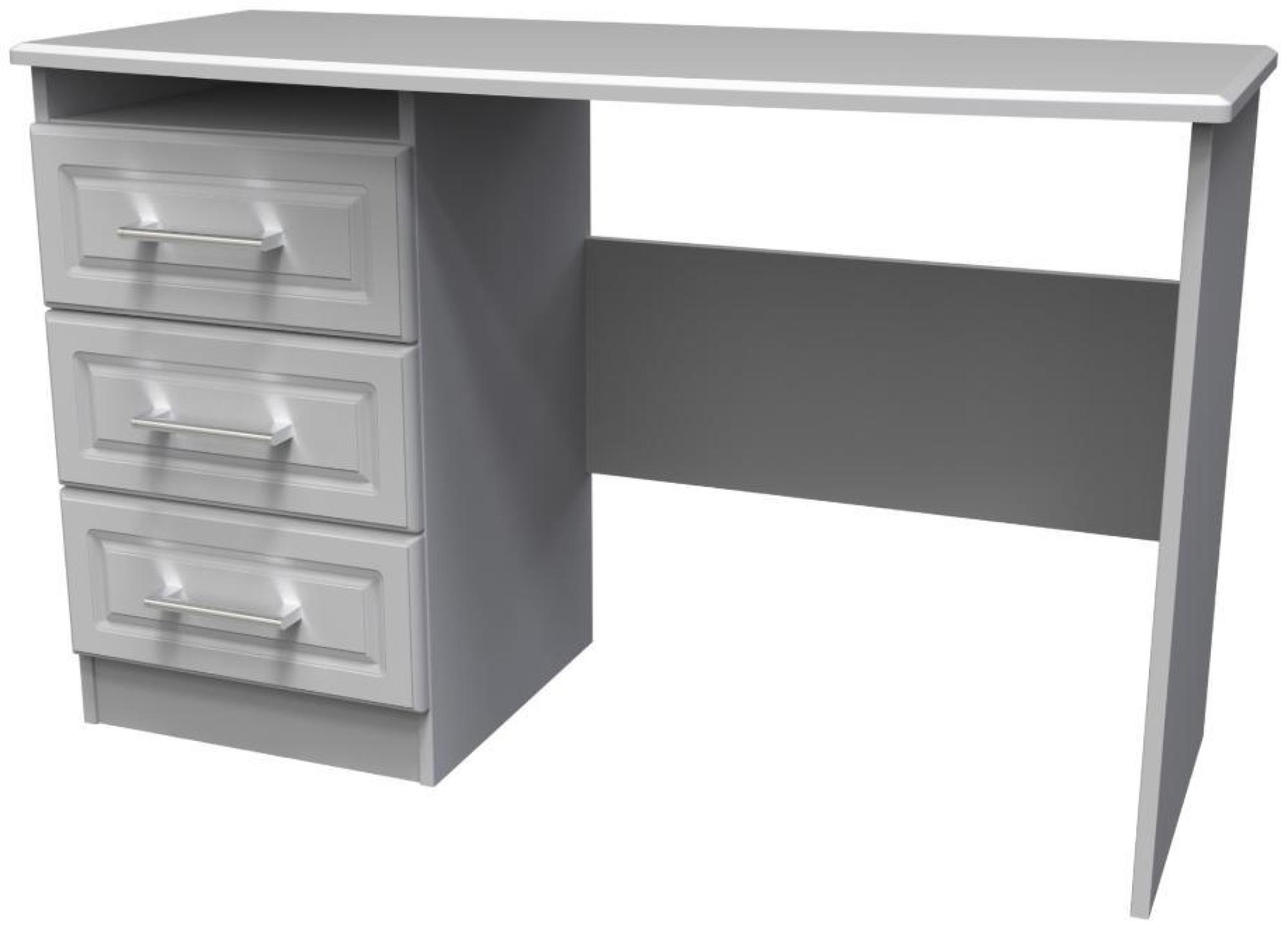 Product photograph of Gina Grey 3 Drawer Desk from Choice Furniture Superstore.